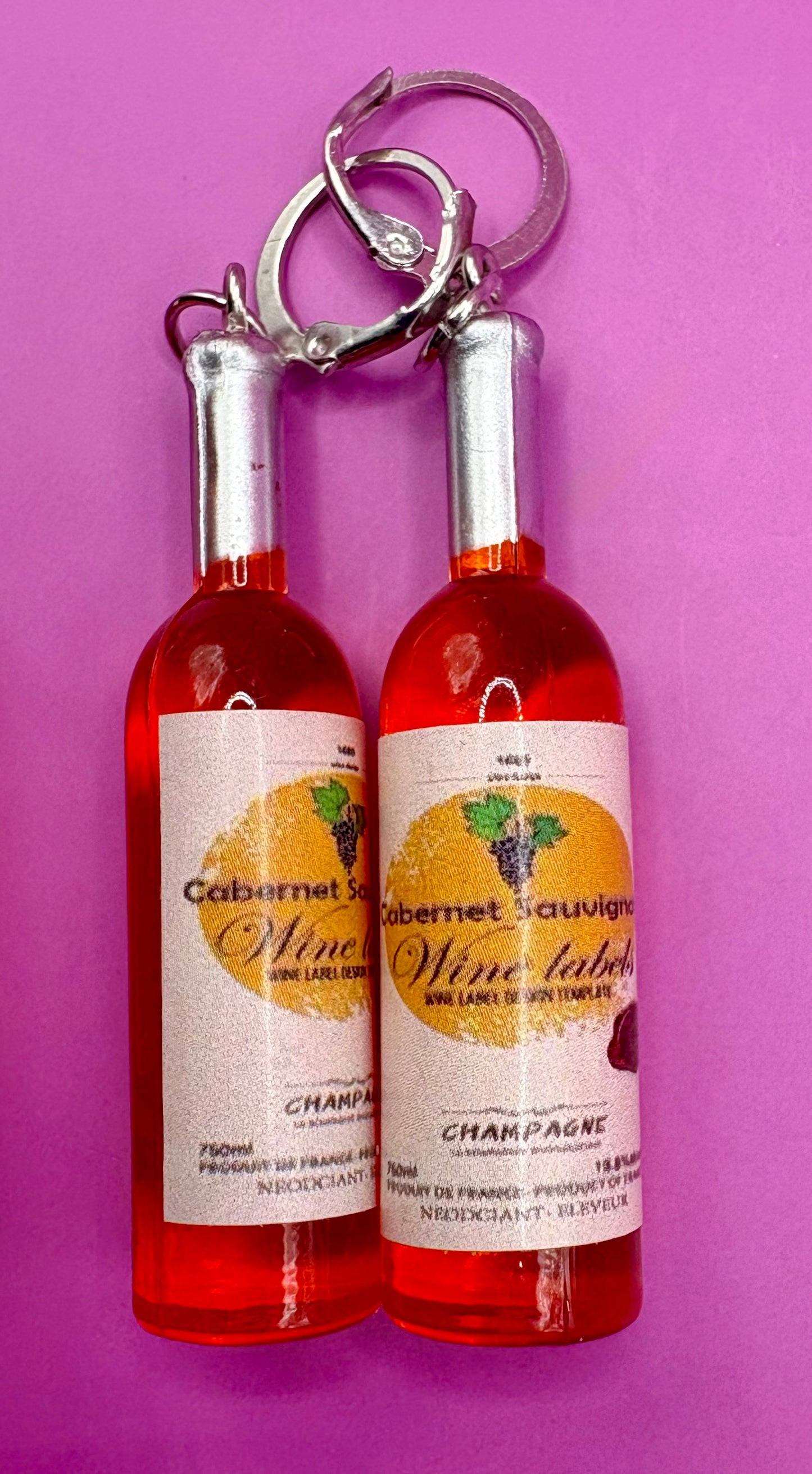 Beer and Wine Earrings - Fun Alcohol-Themed Jewelry for Stag and Hen Parties, Quirky Drink Charms for Party Lovers