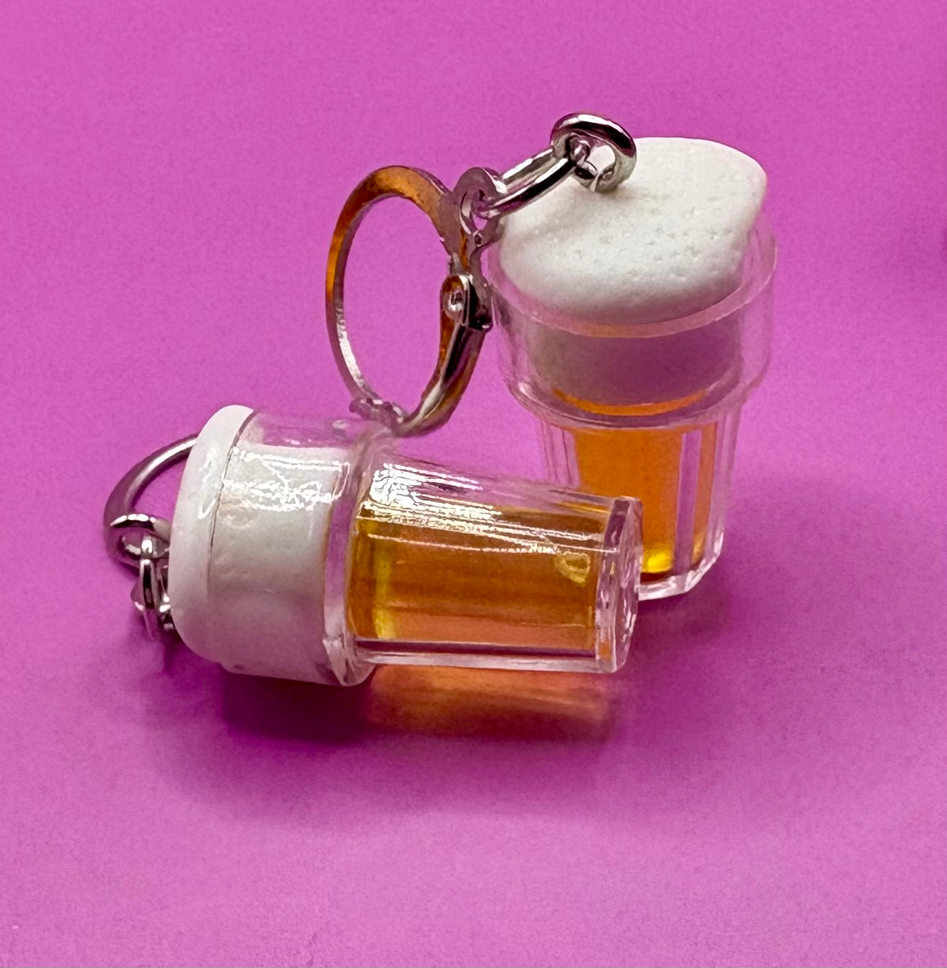 Beer and Wine Earrings - Fun Alcohol-Themed Jewelry for Stag and Hen Parties, Quirky Drink Charms for Party Lovers