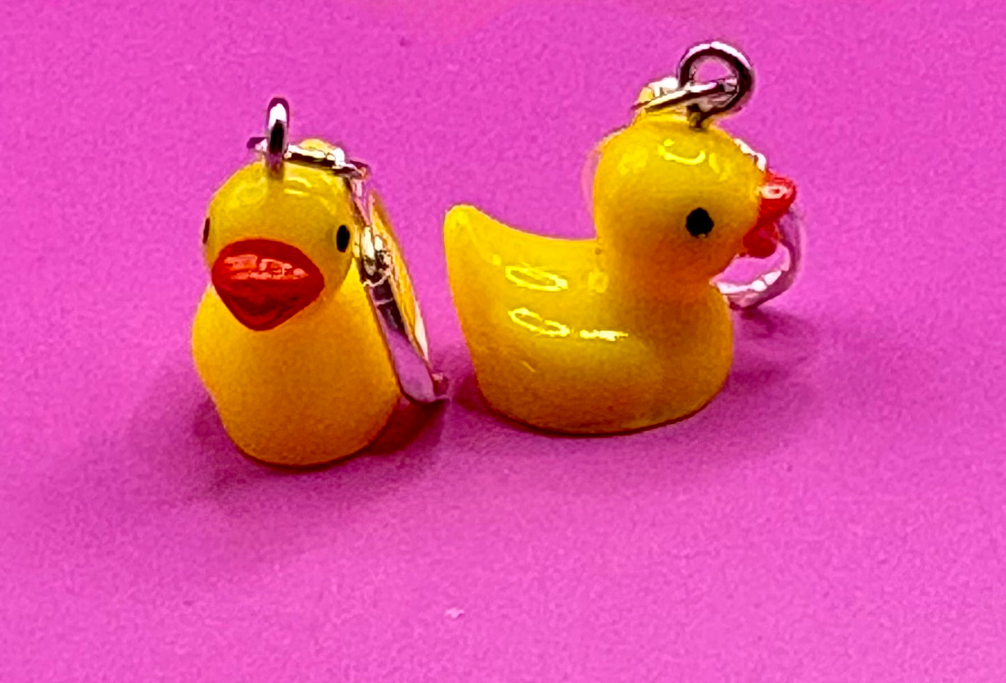 Adorable Dangly Drop Earrings in Rubber Duck Style - Available in Pink, Blue, Yellow, Purple, and White for Fun Costume Jewelry