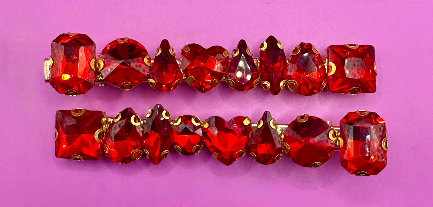 Elegant large gemstone hair slide, perfect for adding a touch of glamour to any hairstyle, ideal for special occasions or everyday fashion.