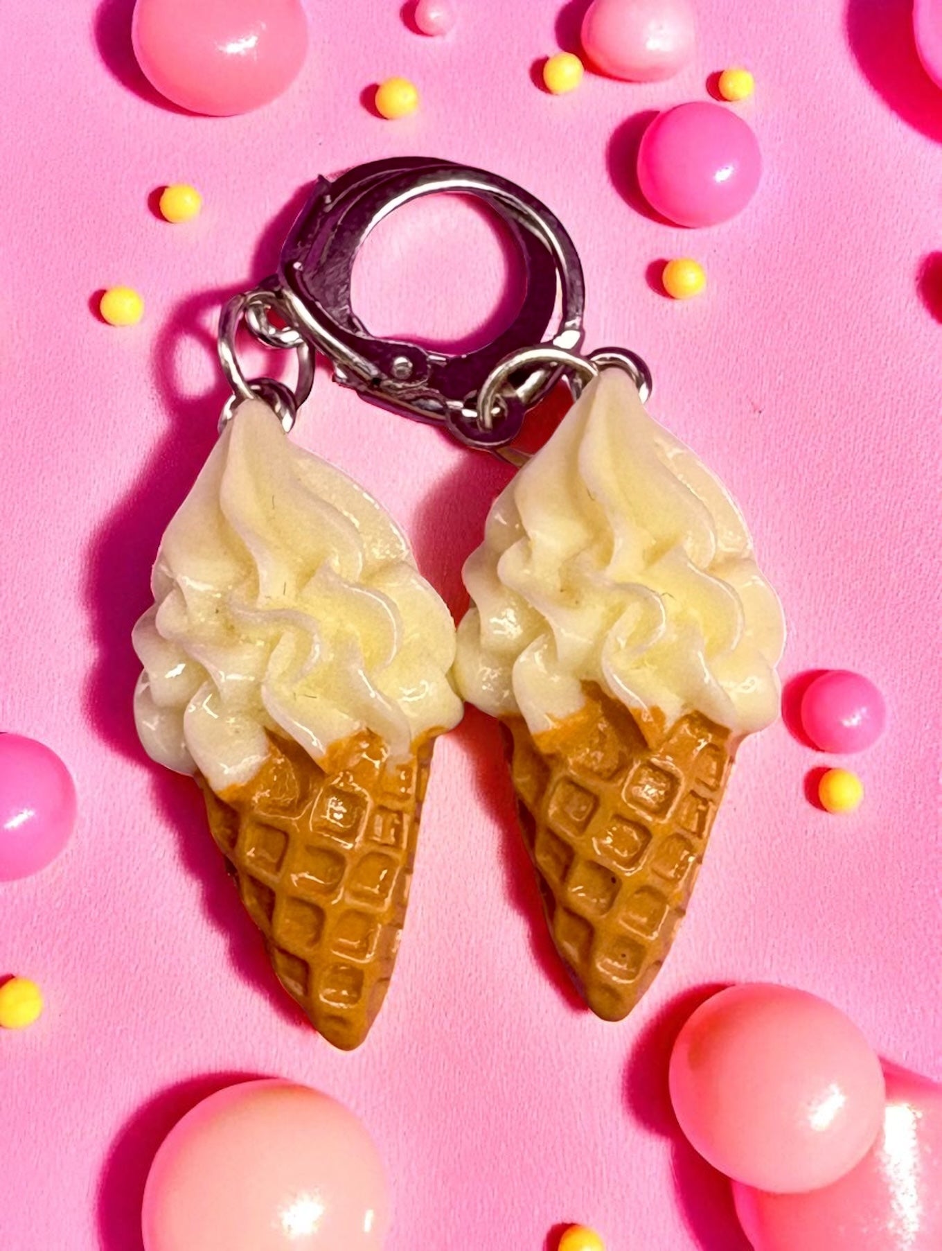 Novelty earrings, dangly drop earrings. Choose from ice cream flumps marshmallow cartoon