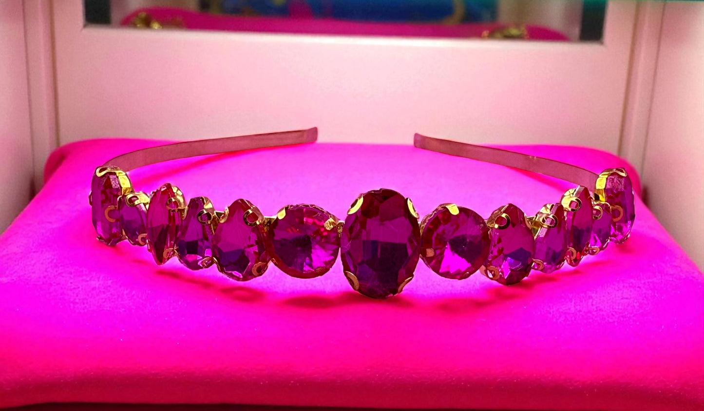 Hand-Decorated maximum comfort metal Headband with Glass Rhinestones | Elegant Hair Accessories