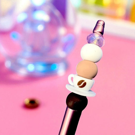 Cute Coffee and Dessert-Themed Black Ballpoint Pen | Whimsical Writing Accessory | Perfect present