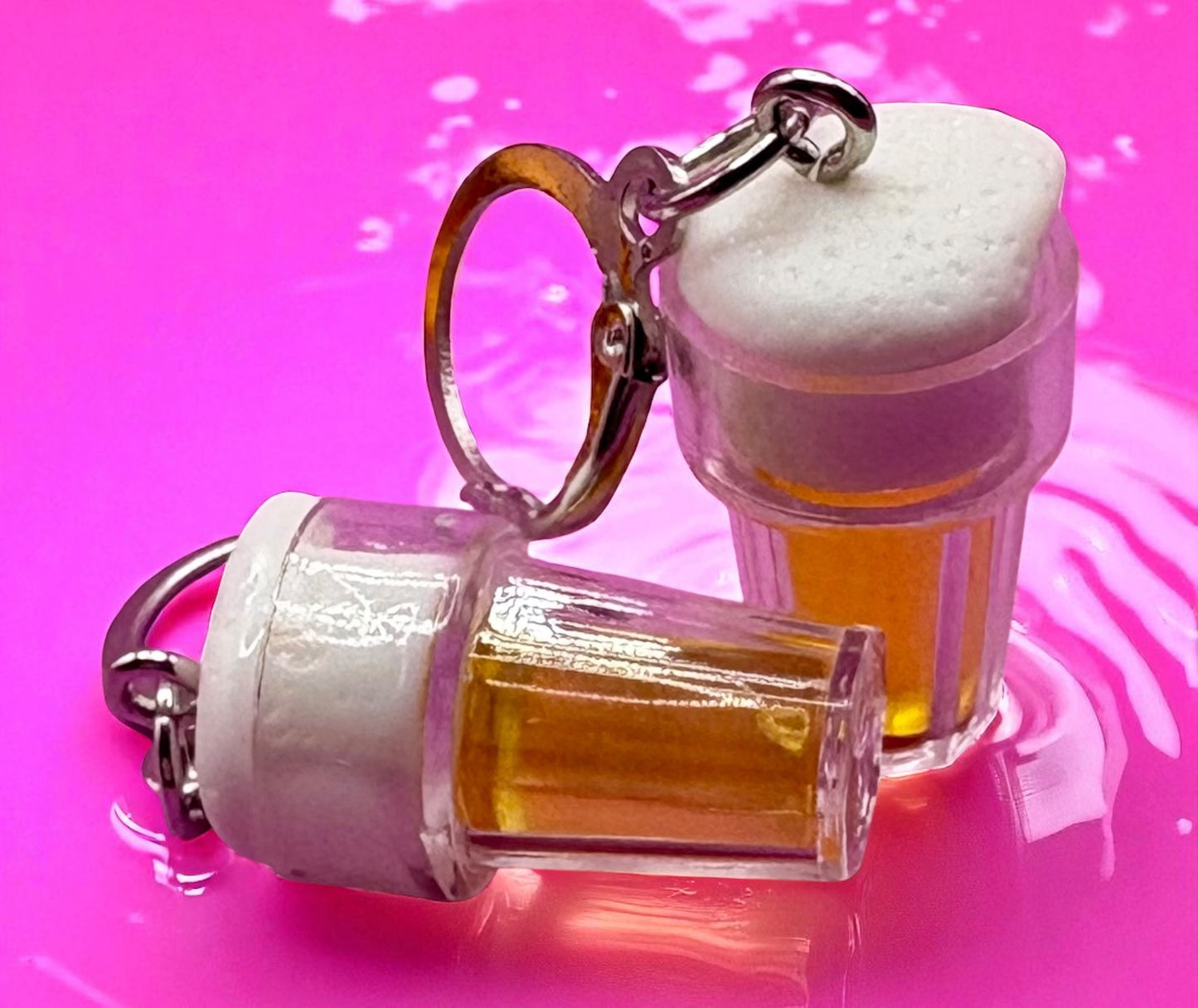 Beer and wine earrings alcohol stag hen party.cartoon style. novelty costume jewellery