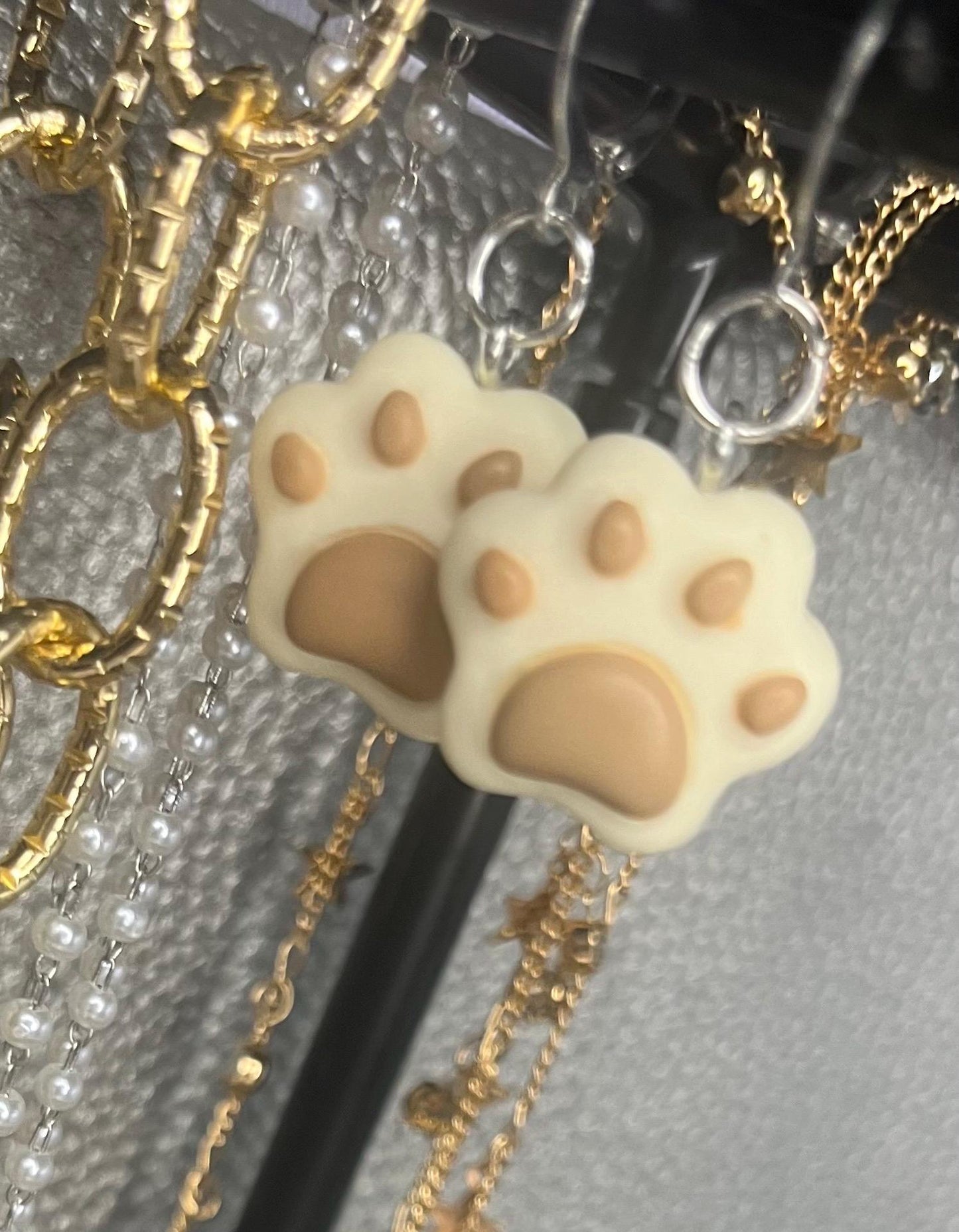 Teddy bears bear paw earrings, dangly drop earrings. Got cat puppy kitten rabbit Teens kids adults cartoon novelty costume jewellery