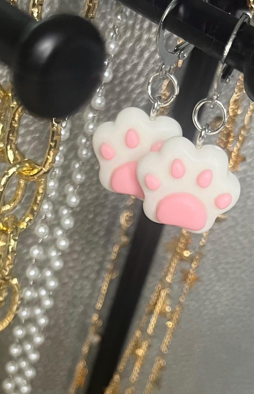 Teddy bears bear paw earrings, dangly drop earrings. Got cat puppy kitten rabbit Teens kids adults cartoon novelty costume jewellery