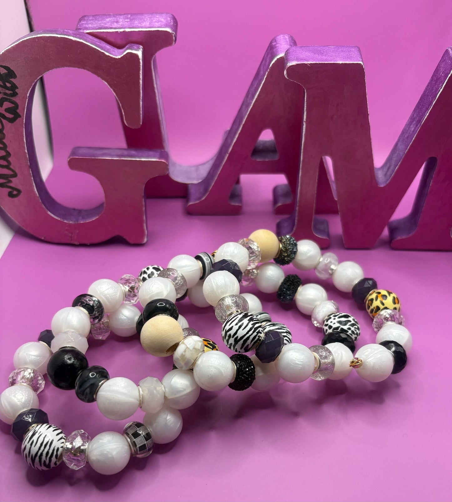 handmade beaded charm never ending bracelets one size with no fastenings black and white edition memory wire wraparound bracelet stunning