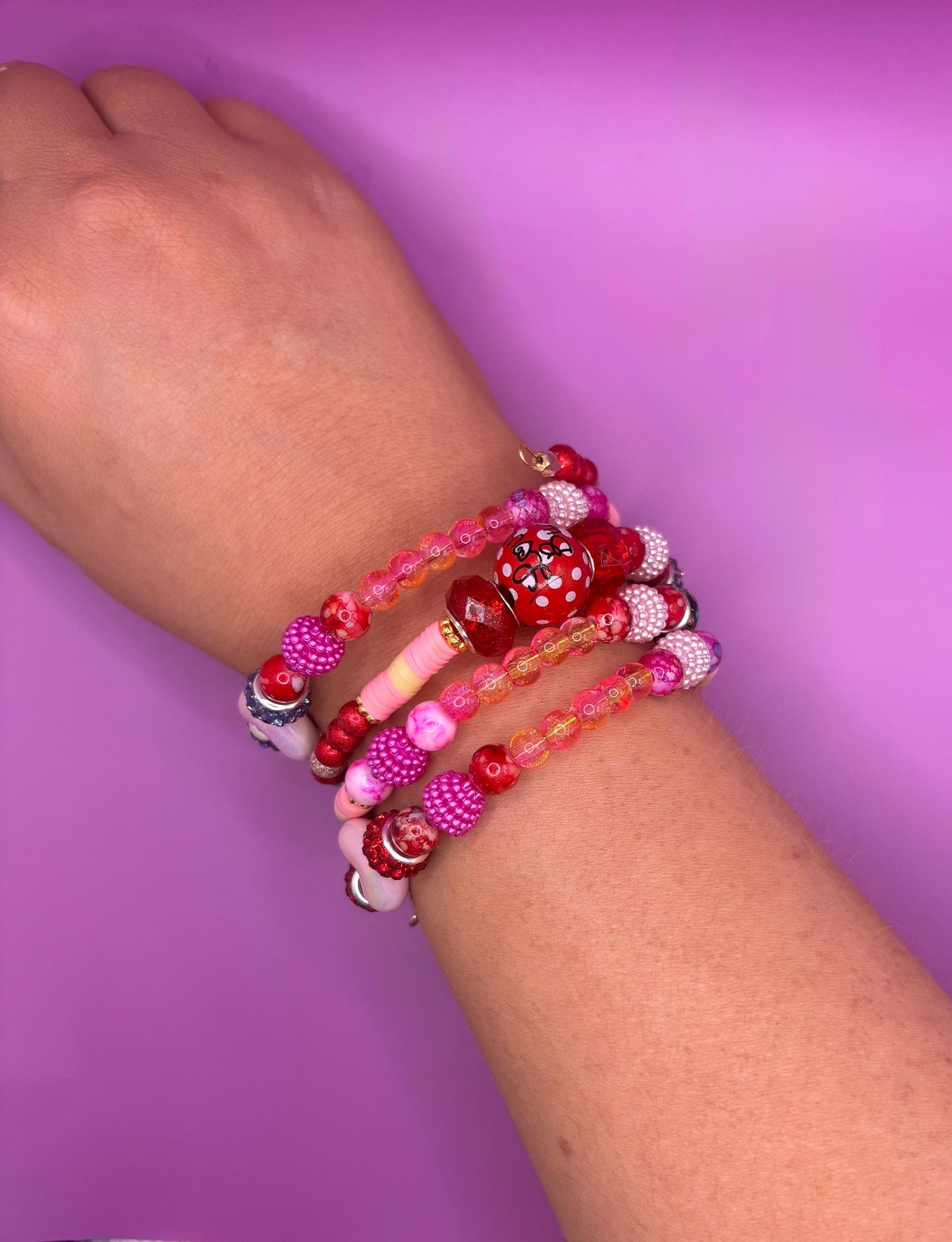 Colorful Beaded Stretch Bracelet | Handmade Boho Statement Jewelry | Bold & Playful Beaded Wrap Bracelet | Gift for Her Ted ladybug ladybird