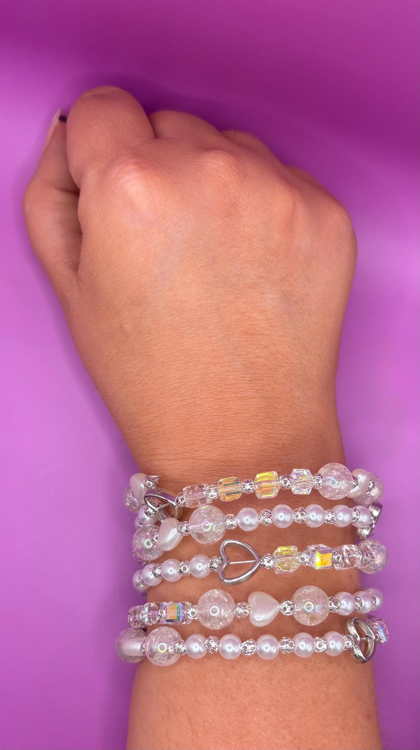 Pastel Resin Bead Bracelet – Handmade Stretch Bracelet with Kawaii Flower Bead Bracelet – Handmade Pastel Spring Accessory tulips summer