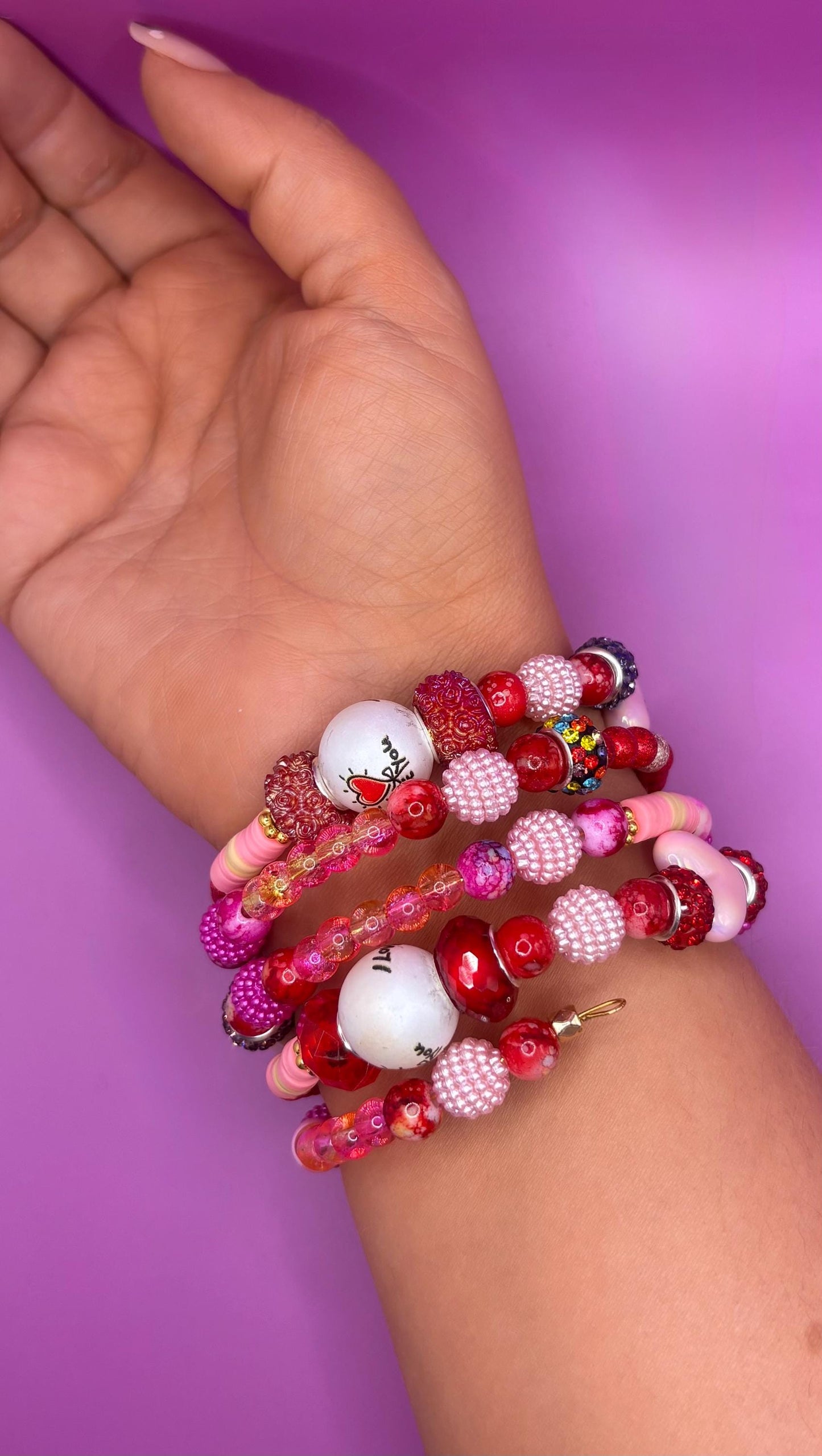 Colorful Beaded Stretch Bracelet | Handmade Boho Statement Jewelry | Bold & Playful Beaded Wrap Bracelet | Gift for Her Ted ladybug ladybird