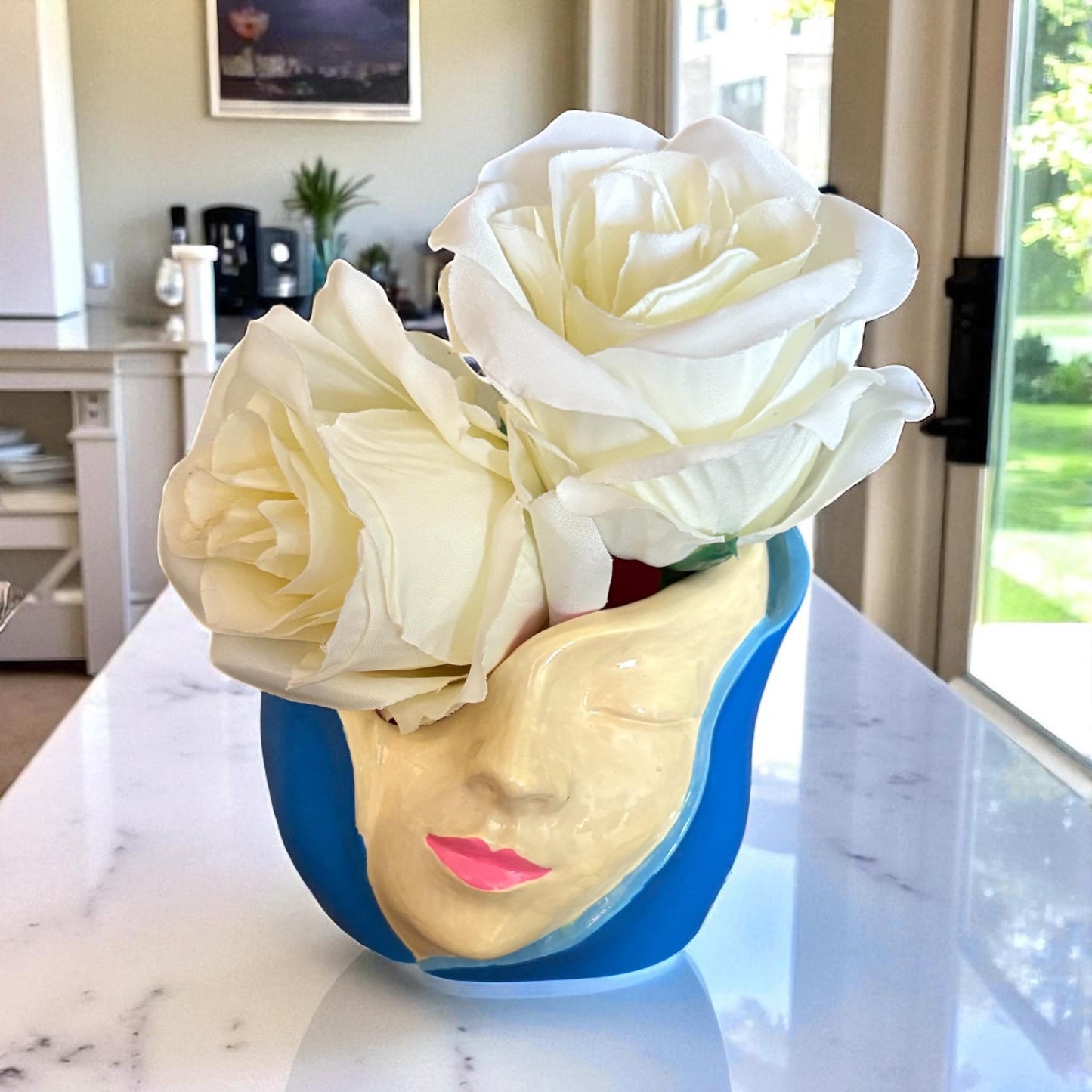 Handmade Ceramic Face Planter Unique Small Pot for Indoor Plants