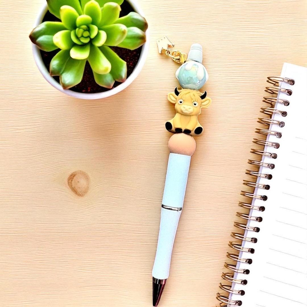 novelty unisex pens handmade turtle, Highland cow and ladybug ladybird pens with cute charm