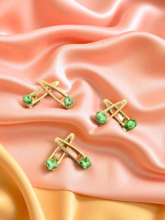 Elegant Set of 6 Hair Clips in Royal Blue, Green, Red, Pink, and Silver - Perfect for Any Occasion