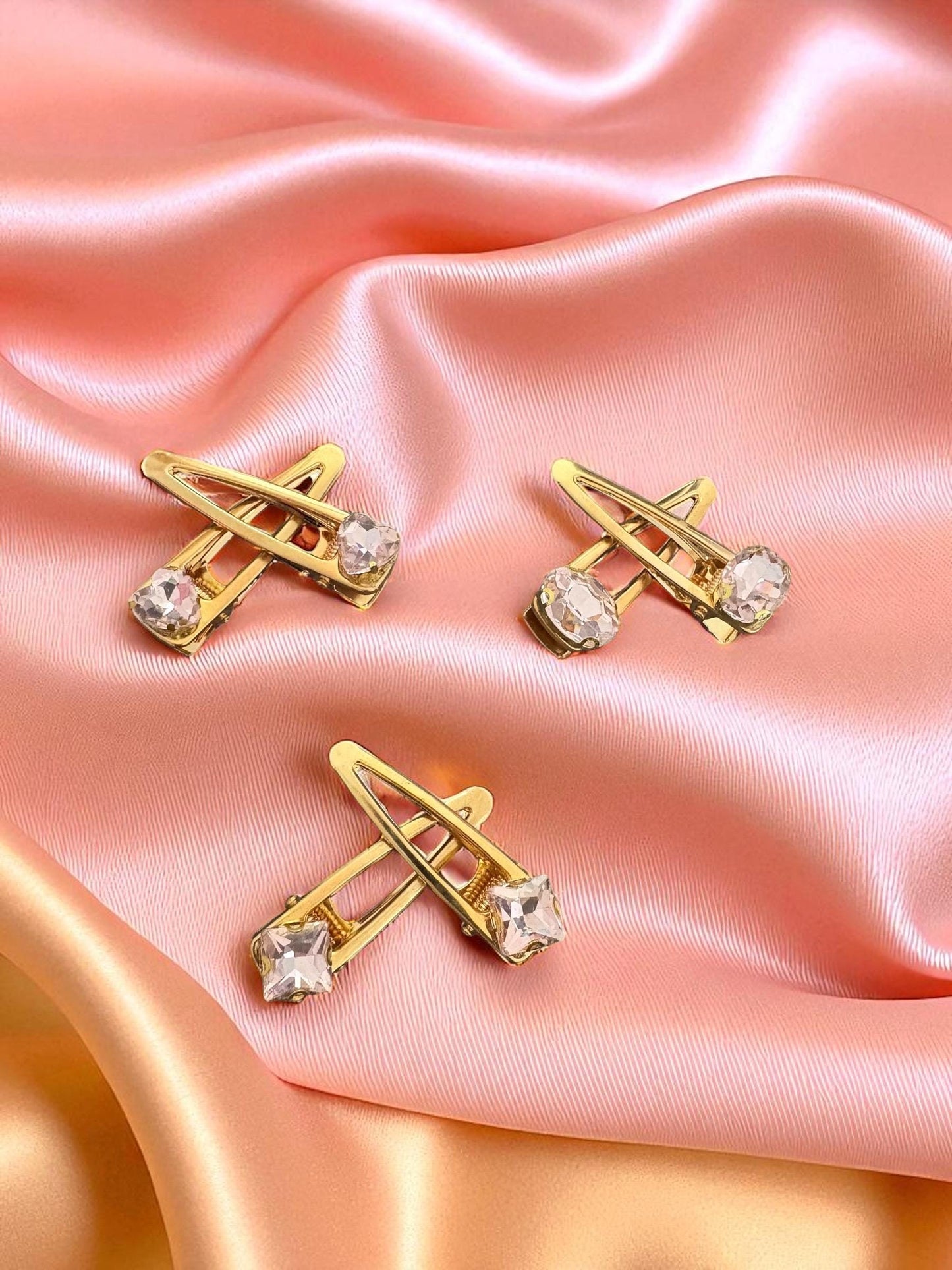 Elegant Set of 6 Hair Clips in Royal Blue, Green, Red, Pink, and Silver - Perfect for Any Occasion