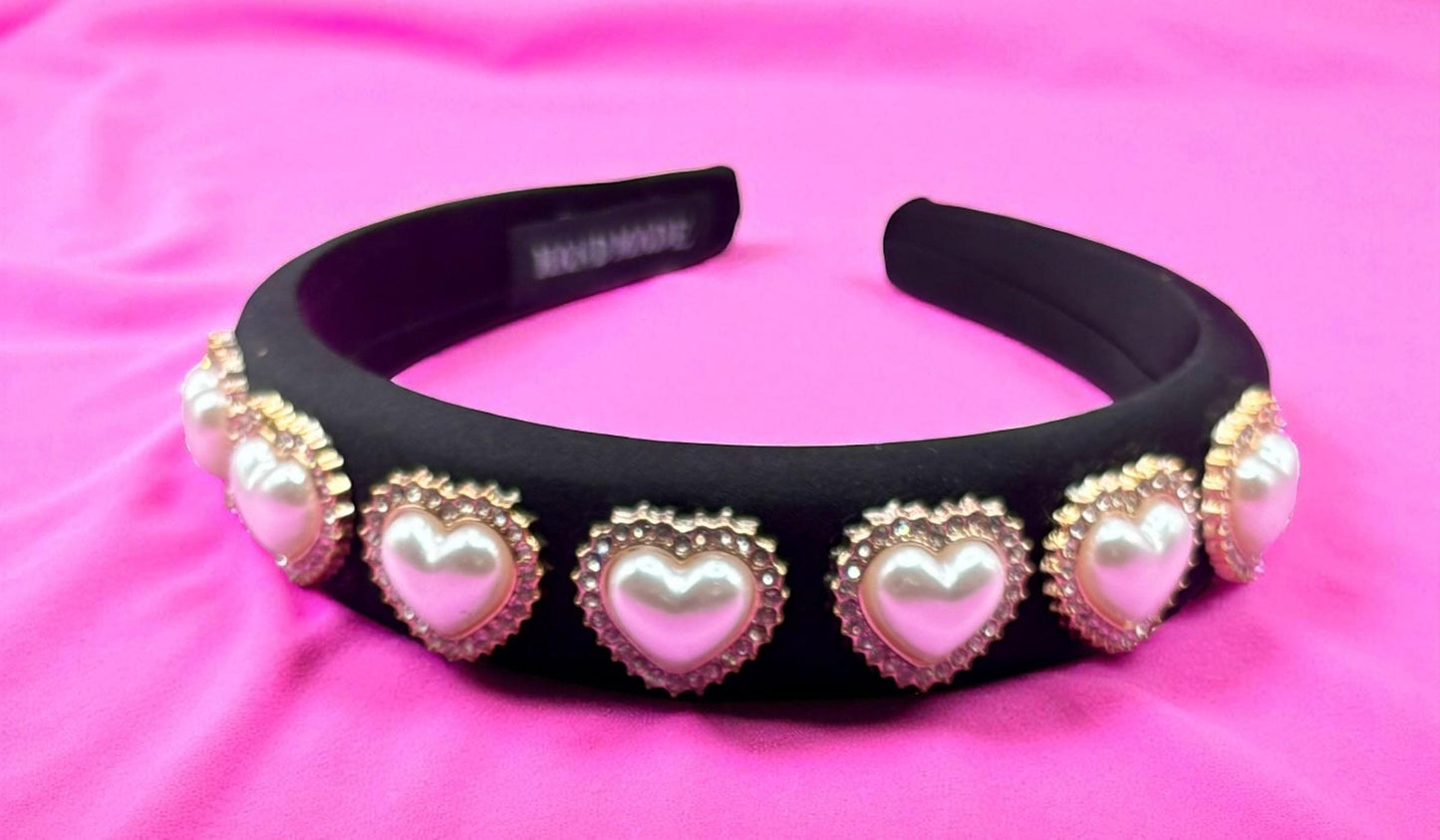 glass rhinestone hand decorated velvet metal headband diamante sparkly glamorous