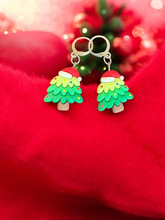 Festive Christmas Earrings Cute Holiday Dangle Earrings Christmas Tree, Gift, Bell, and Snow Designs Handmade Polymer Clay Earrings