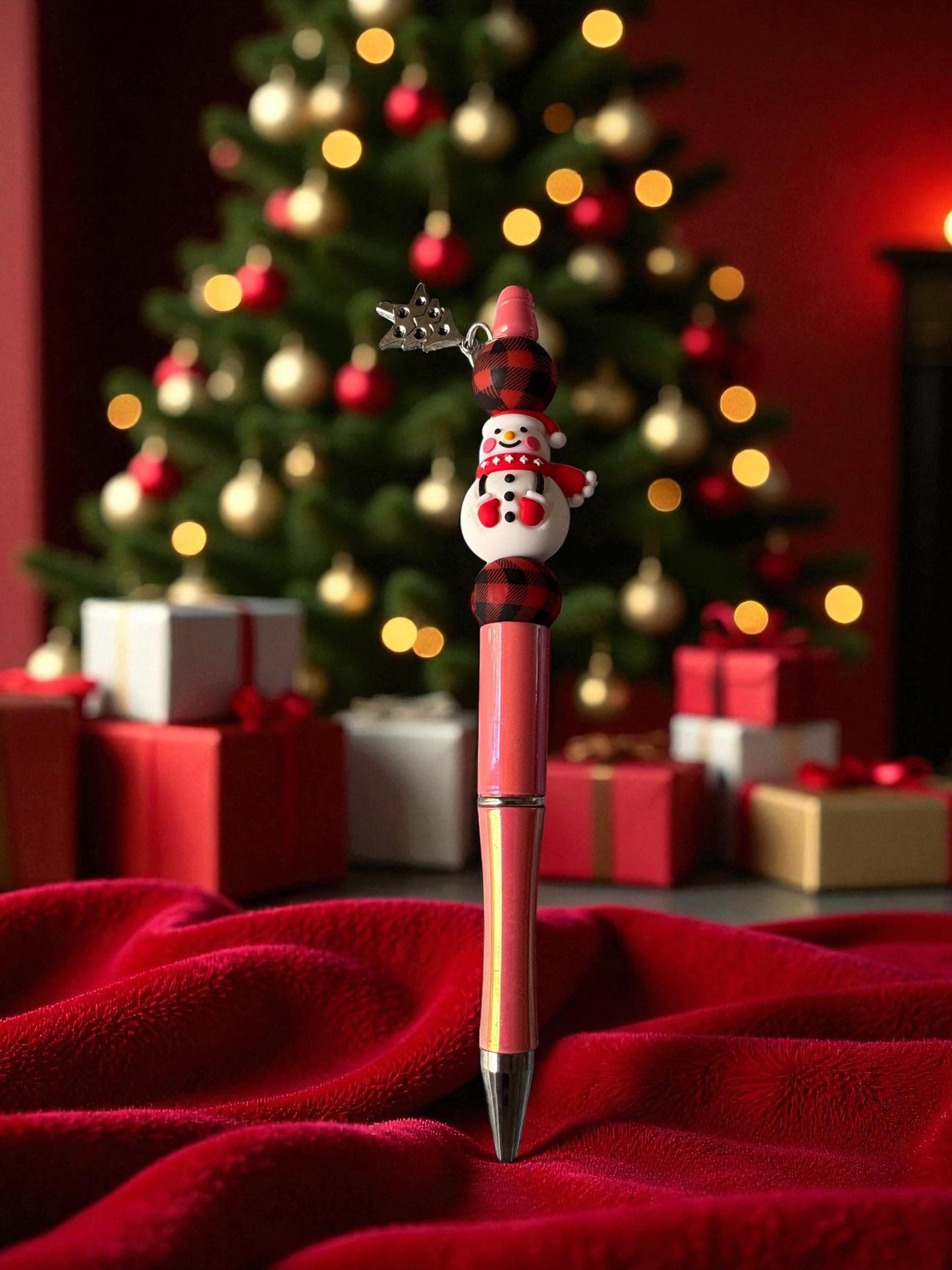 Cute Christmas Pen Holiday Snowman Santa Pens Festive Ballpoint Pen Kawaii Christmas Stationery Gift Sold Separately