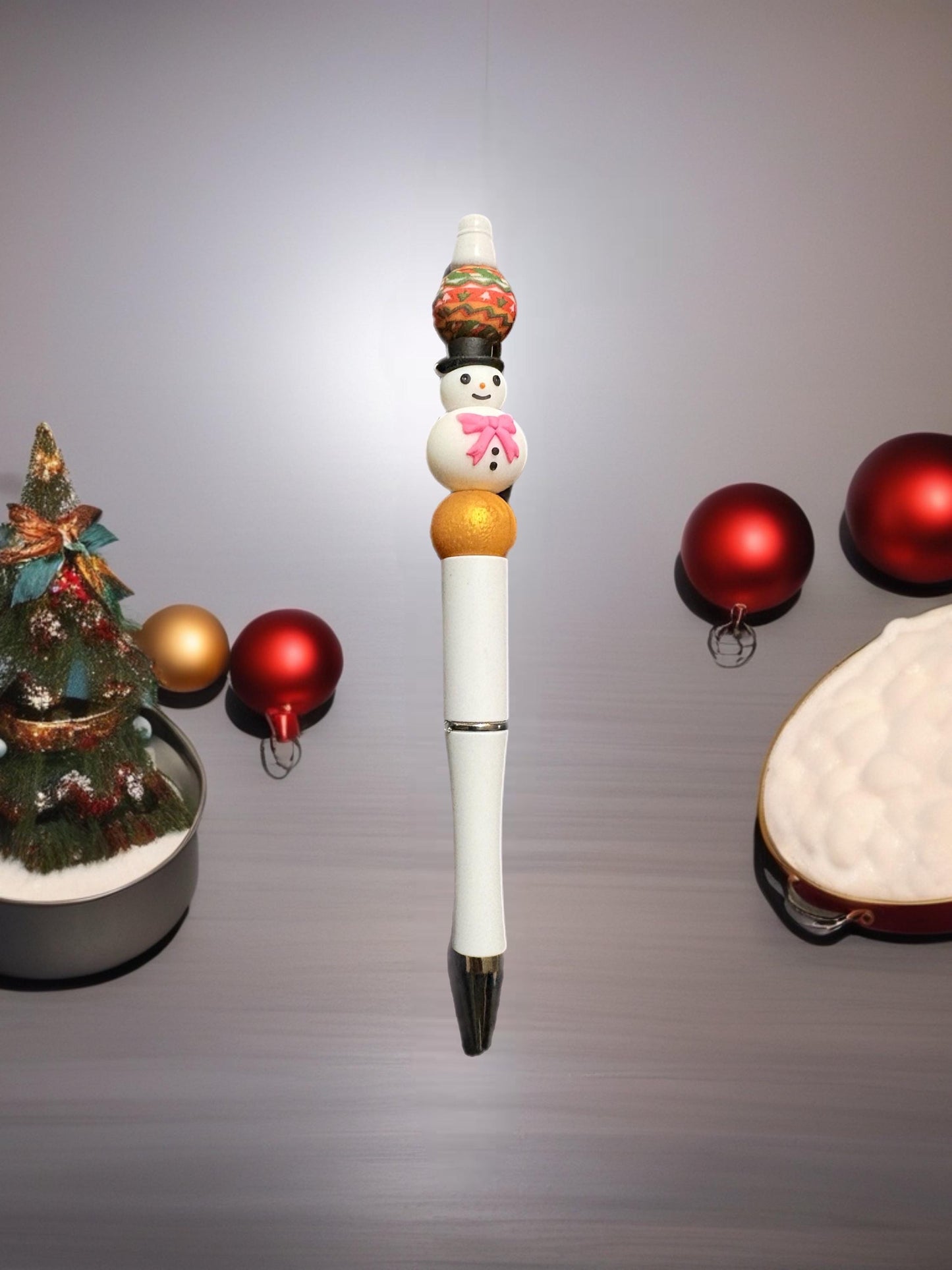 Holiday Christmas Pen gingerbread man Snowman Santa Pens Festive Ballpoint Pen Kawaii Christmas Stationery Gift Sold Separately
