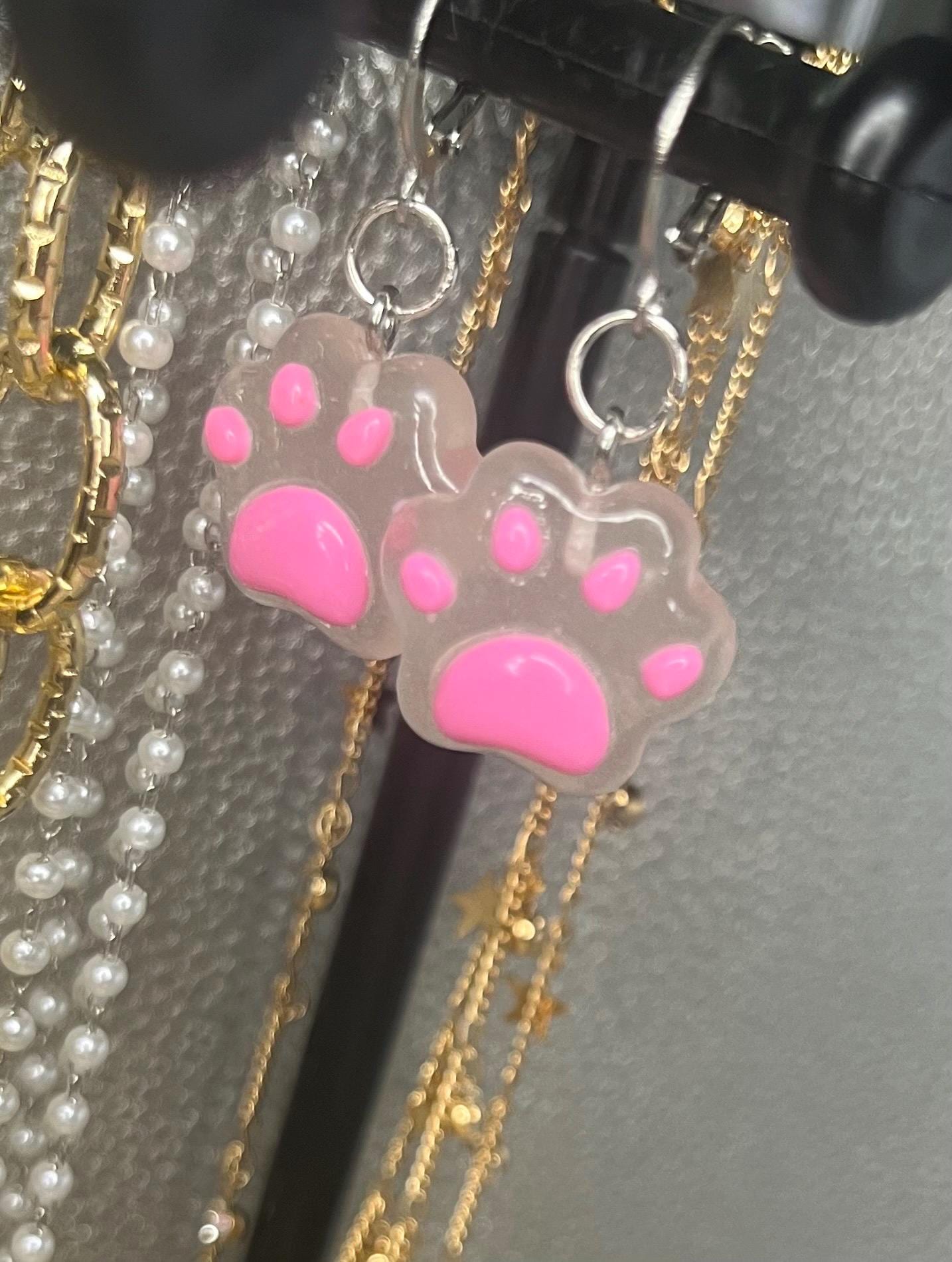 Teddy bears bear paw earrings, dangly drop earrings. Got cat puppy kitten rabbit Teens kids adults cartoon  novelty costume jewellery