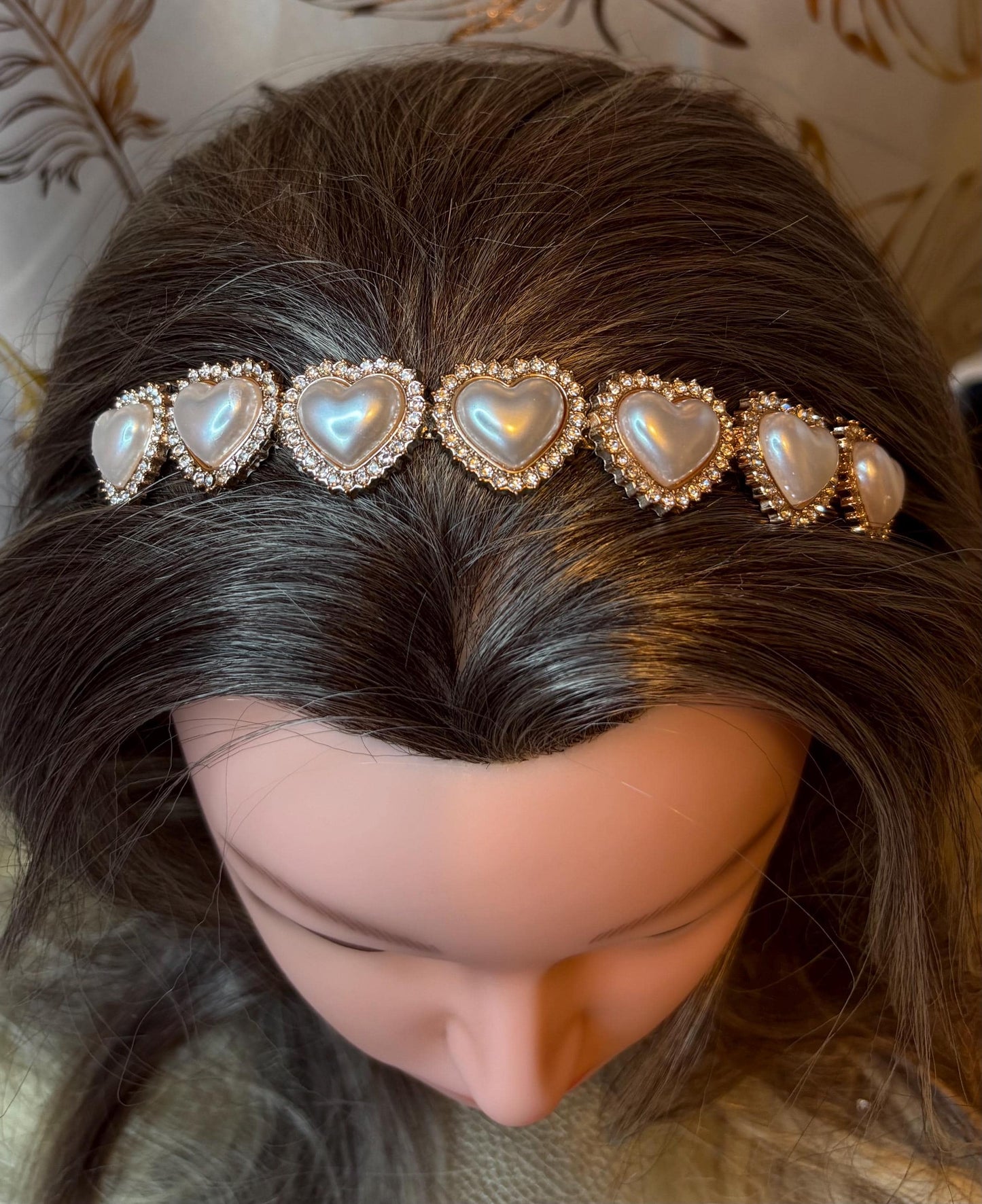 glass rhinestone hand decorated velvet headband diamante sparkly glamorous handmade valentines bridesmaids wedding formal party accessories