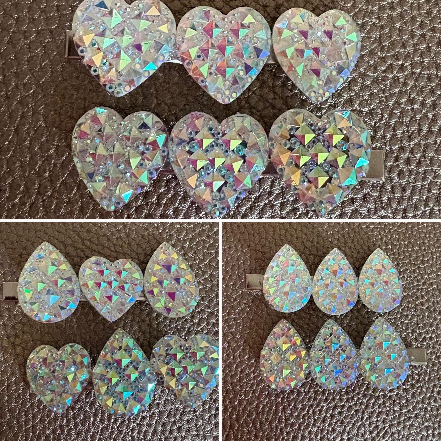 Heart, oval glitter sparkly small hair slide sliver fashion hair clip Christmas sold as pairs available in different styles valentines