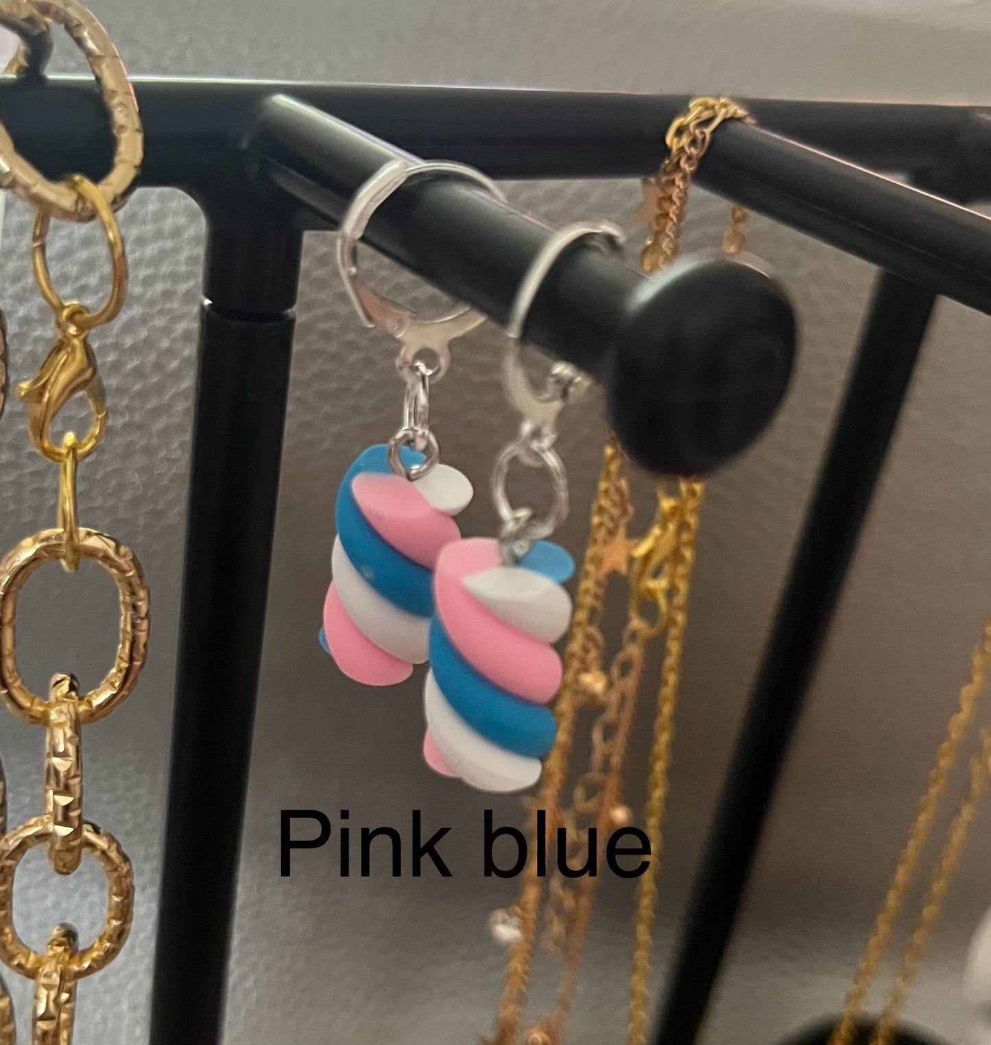 Novelty earrings, dangly drop earrings. Choose from ice cream flumps marshmallow. Resin cartoon style. costume jewellery earrings