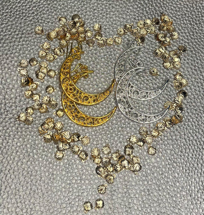 Stylish large moon earrings in gold and silver, perfect for adding a celestial touch to your jewelry collection and complementing any outfit.