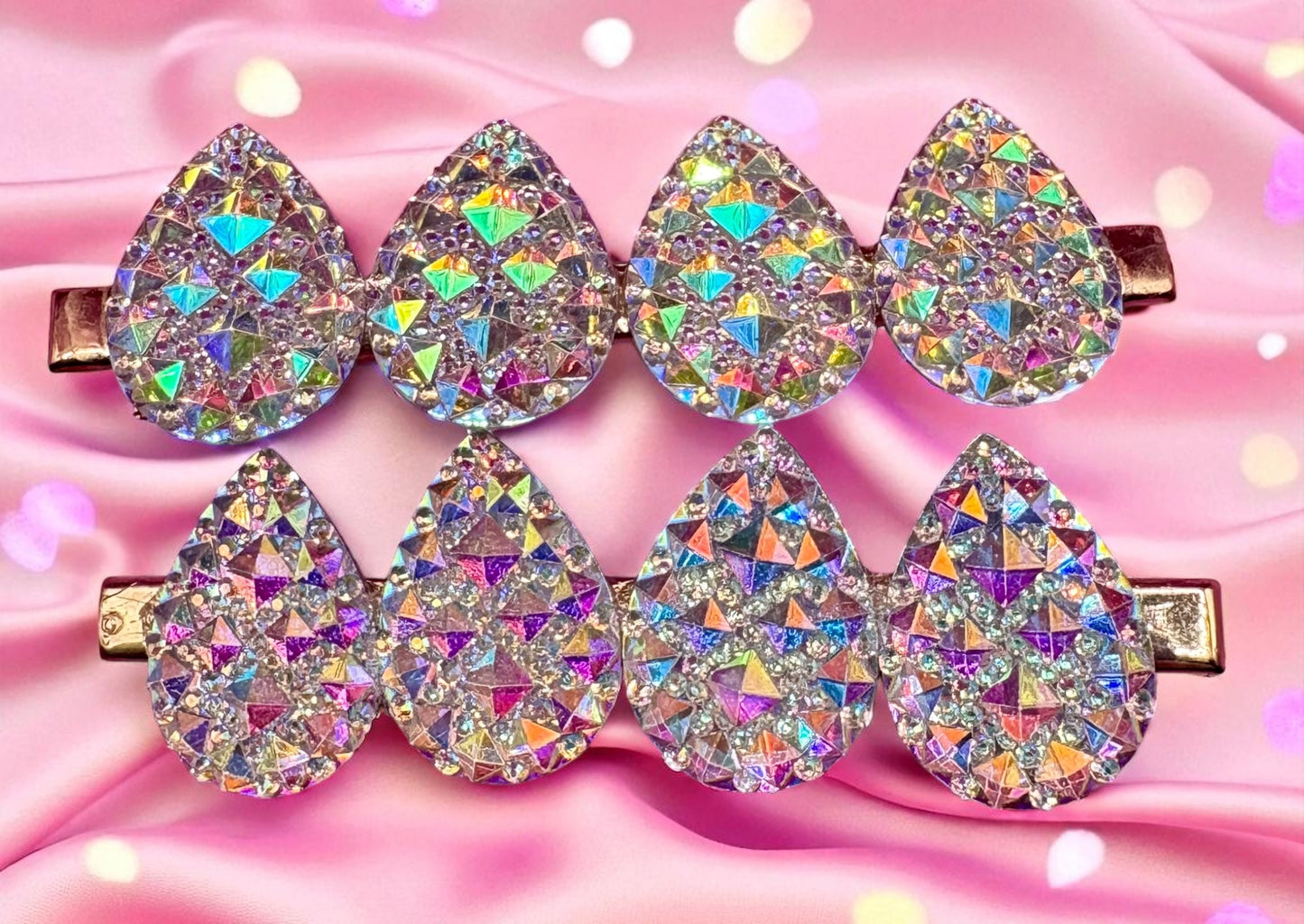 8cm Circular Heart Teardrop Large Glitter Hair Clips  Statement Hair Accessories Handmade Glitter