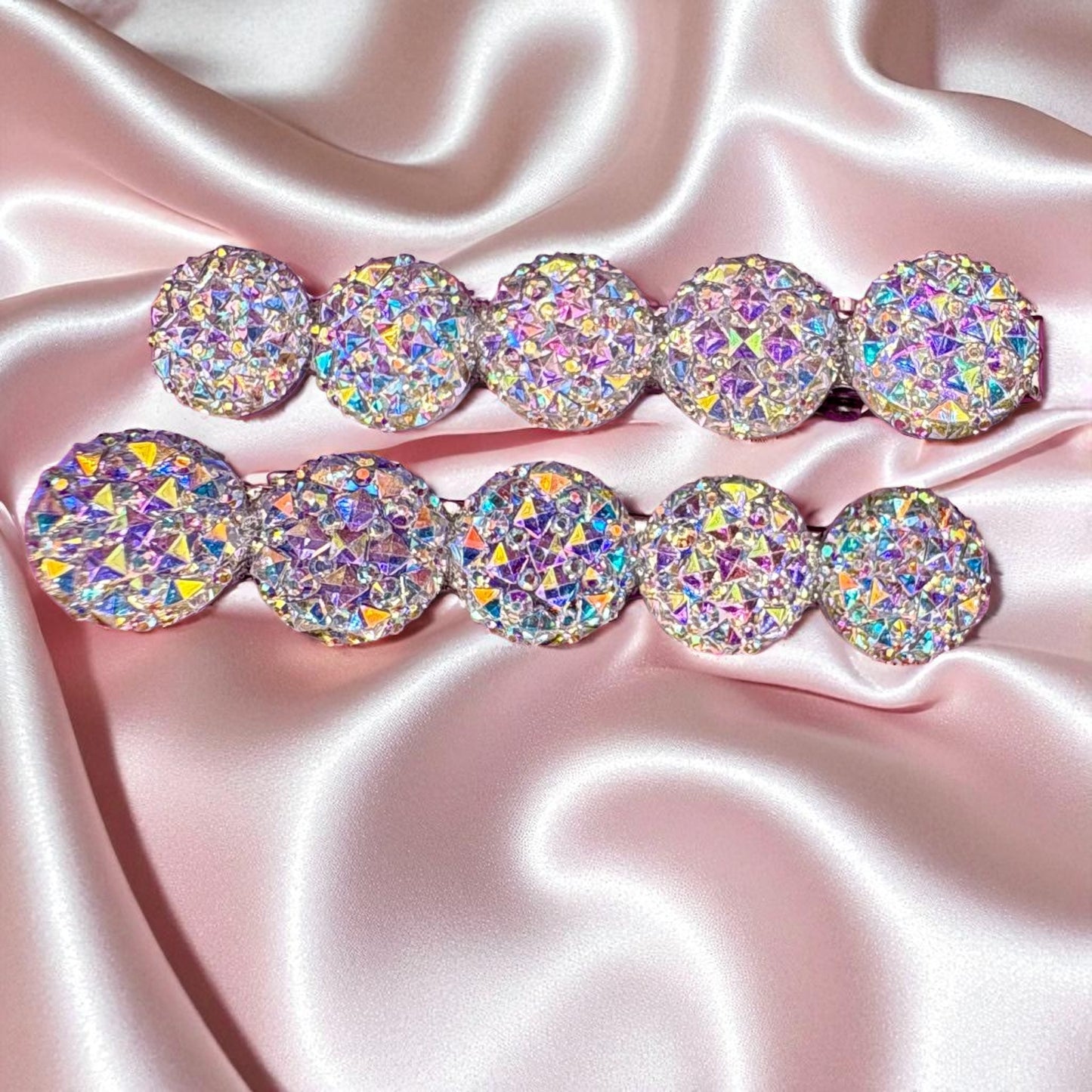 Stunning multi colour circular Glitter Sparkly Hairclips | Statement hair clips | Handmade
