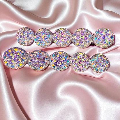 Stunning multi colour circular Glitter Sparkly Hairclips | Statement hair clips | Handmade