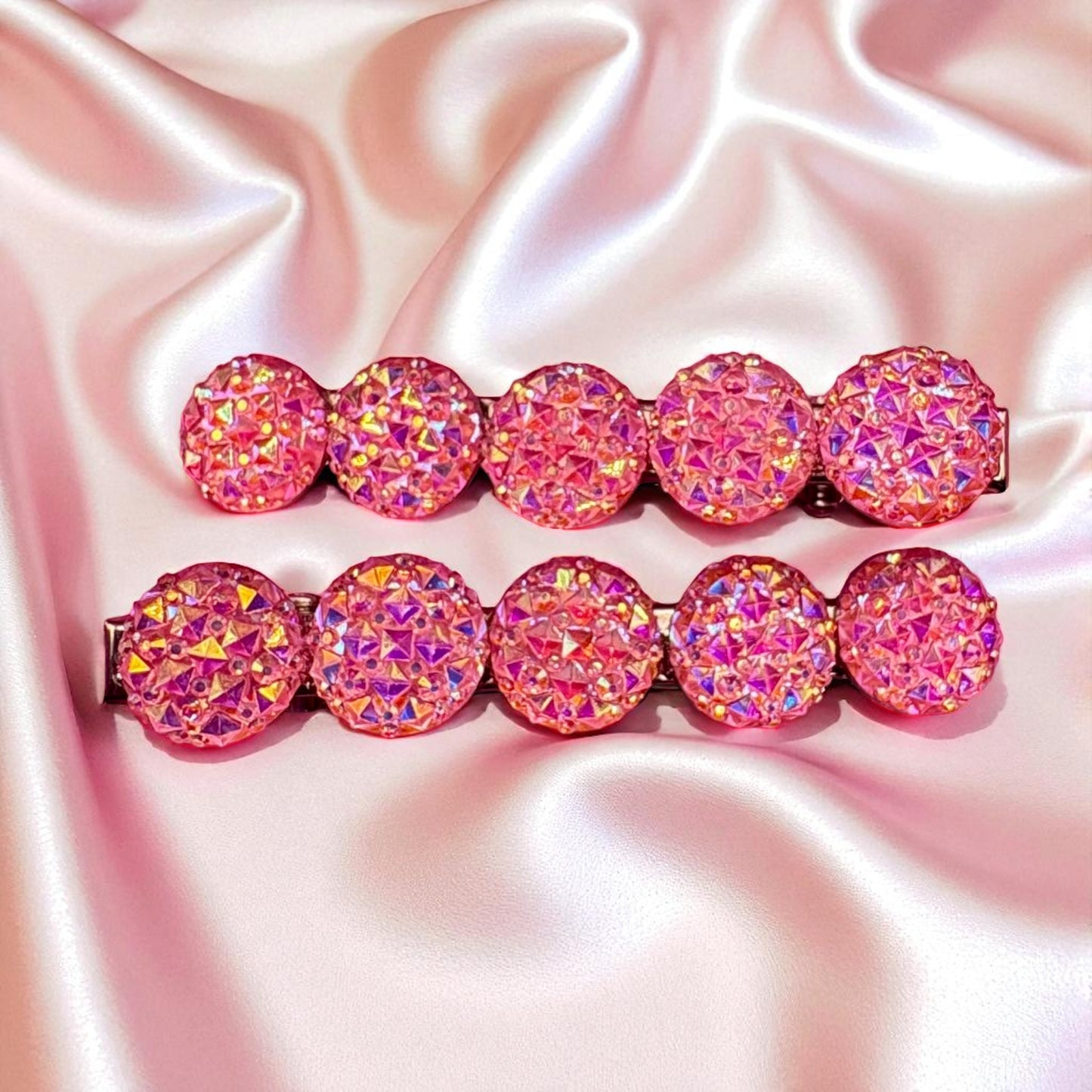 Stunning multi colour circular Glitter Sparkly Hairclips | Statement hair clips | Handmade
