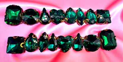 large handmade hair slide fashion clip rhinestones available in purple holographic green gold black