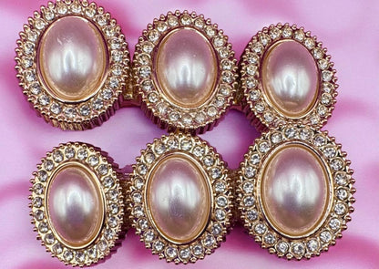 Silver pearlescent pearl style sparkly large pair of hair clips fashion clips slides flower rose heart