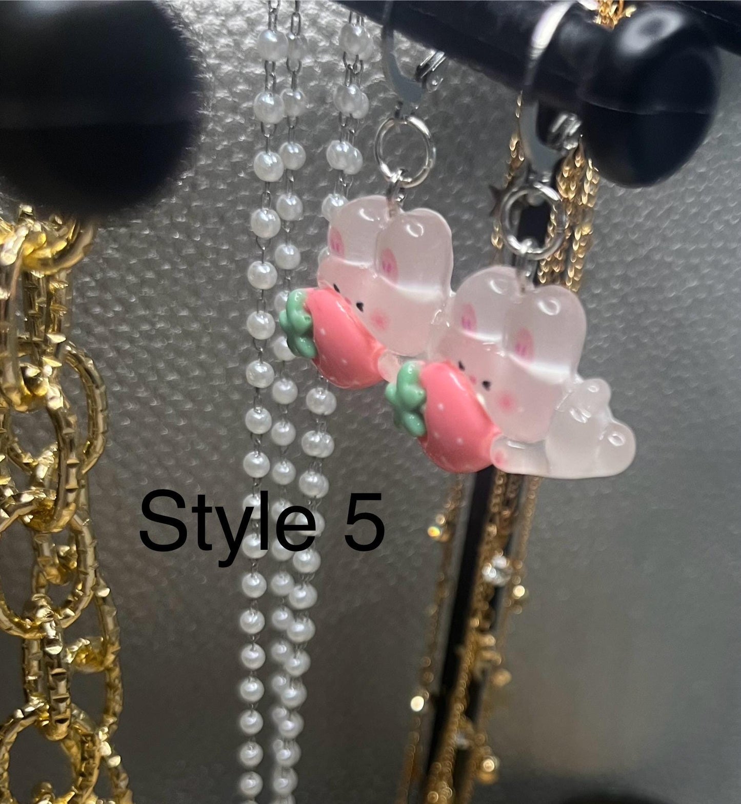 Bunny rabbit translucent earrings strawberry drop earrings  in multiple styles. Kids teen adult animal cartoon style. novelty costume jewell