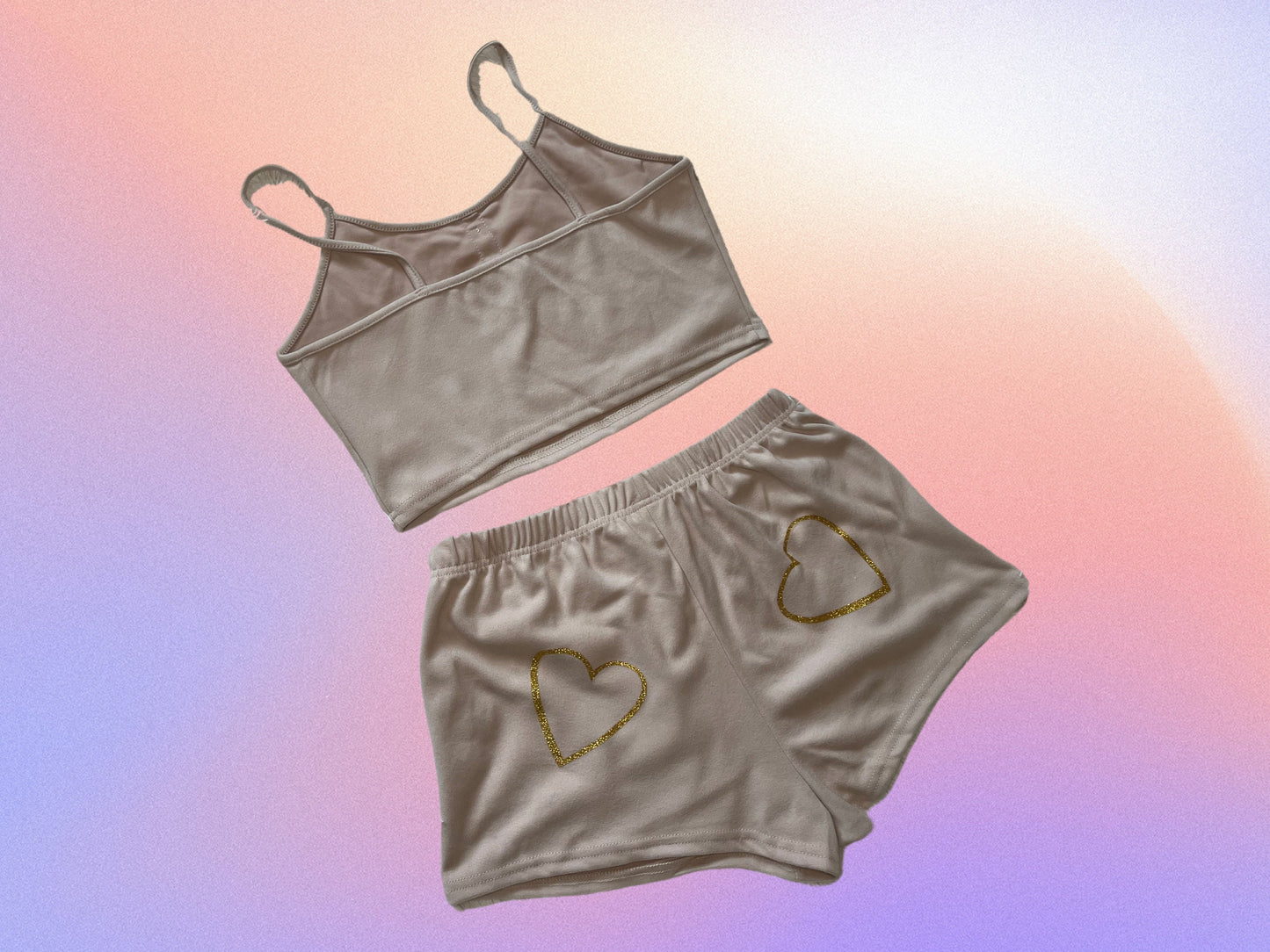 Soft velour Crop top and shorts set- available in peach, black and nude