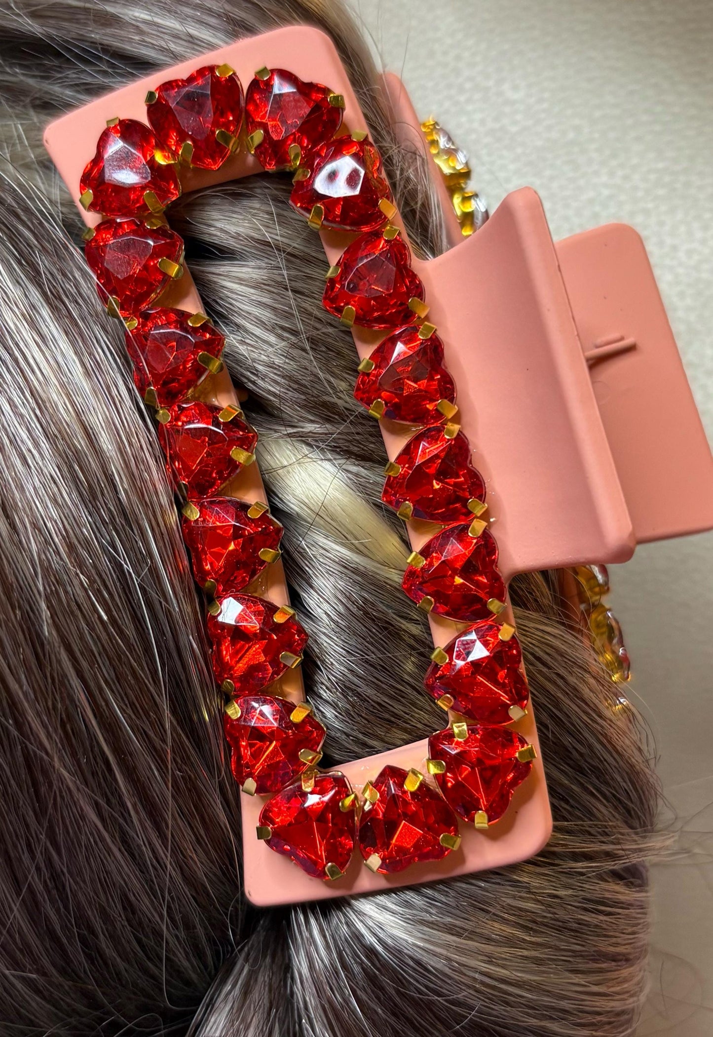 large gemstone hair claws with bling fashion flowers roses clip large glass rhinestones handmade available in multiple colours