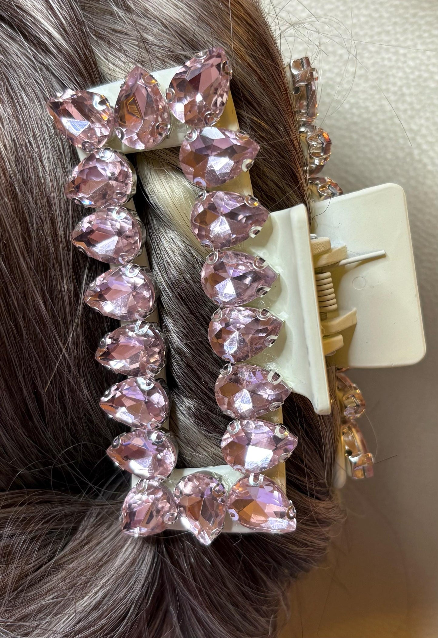 large gemstone hair claws with bling fashion flowers roses clip large glass rhinestones handmade available in multiple colours