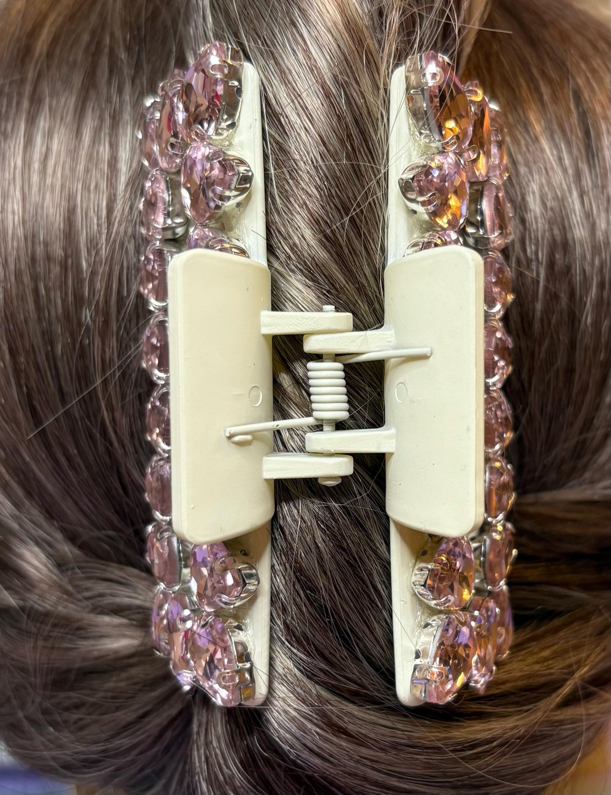 large gemstone hair claws with bling fashion flowers roses clip large glass rhinestones handmade available in multiple colours