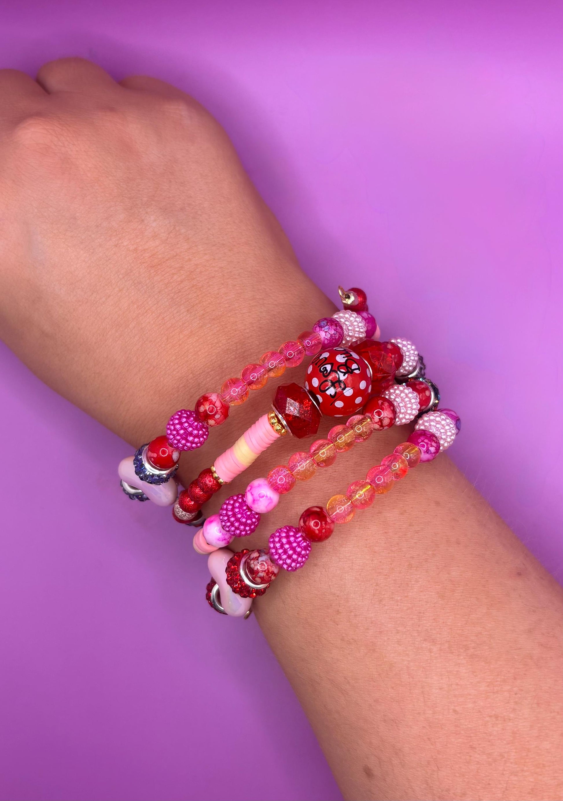 Colorful Beaded Stretch Bracelet | Handmade Boho Statement Jewelry | Bold & Playful Beaded Wrap Bracelet | Gift for Her Ted ladybug ladybird