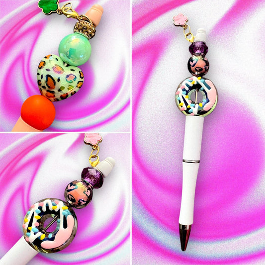 Handcrafted Colourful Black Ballpoint Pens | Unique Beaded Writing Pens | Cute Stationery Gifts for Students & Writers
perfect for adding a splash of color to your stationery collection! Each pen features a delightful assortment of vibrant beads and charms, including playful hearts and donut designs, making them not just writing tools but also eye-catching accessories for your desk