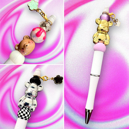 Handcrafted Colourful Black Ballpoint Pens | Unique Beaded Writing Pens | Cute Stationery Gifts for Students & Writers gummy bears teddy charms
Add a touch of whimsy to your writing with our delightful black ballpoint pens adorned with cute gummy bears and teddy bears charms and vibrant beads! Perfect for students, artists, and anyone who loves fun stationery, these pens will make your writing experience enjoyable and stylish.
