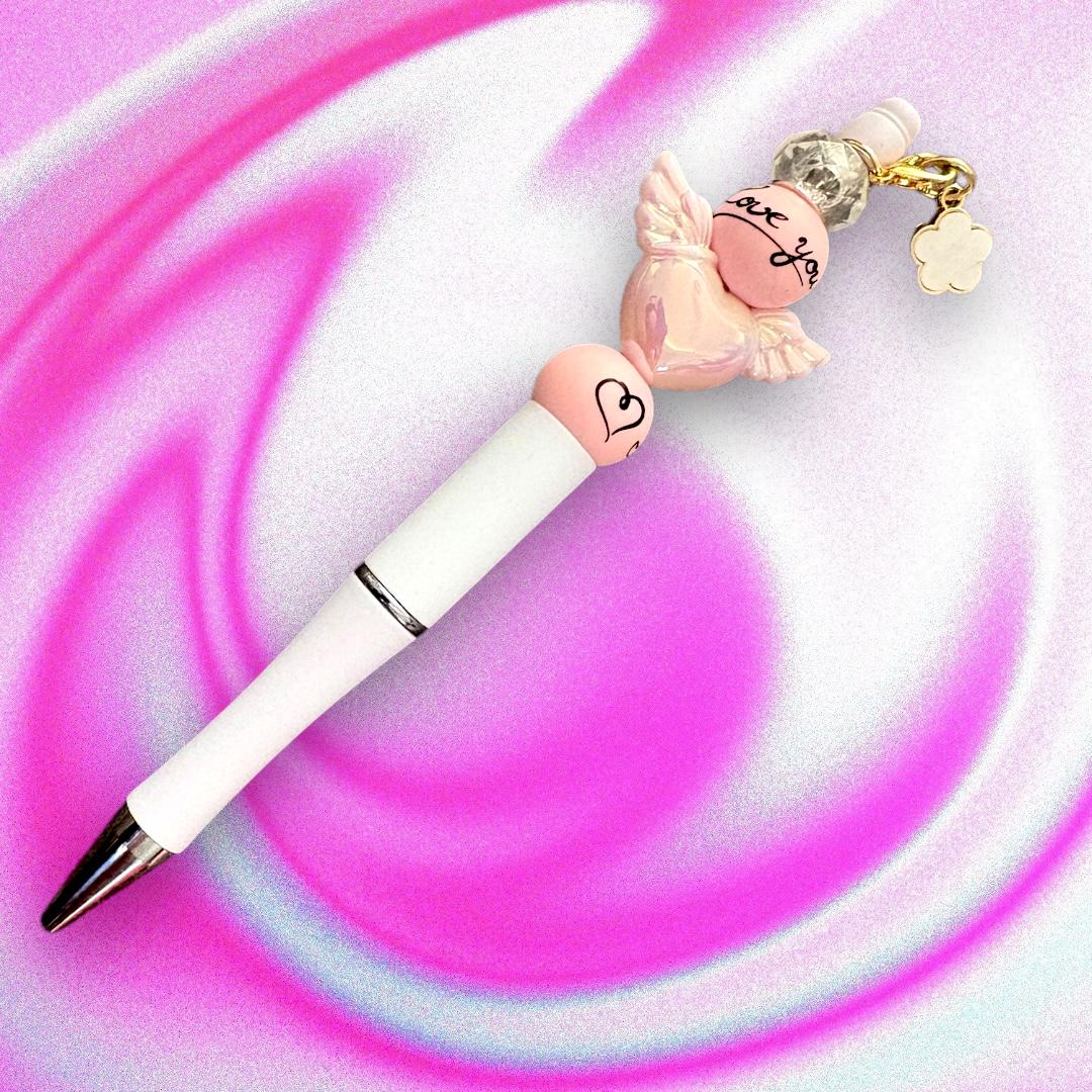 Handcrafted Colourful Black Ballpoint Pens | Unique Beaded Writing Pens | Cute Stationery Gifts for Students & Writers angel wings love
Elevate your writing experience with our enchanting black ballpoint pens, each uniquely designed with delightful heart charms, angel wings and colorful leopard print beads with a cute clover charm!