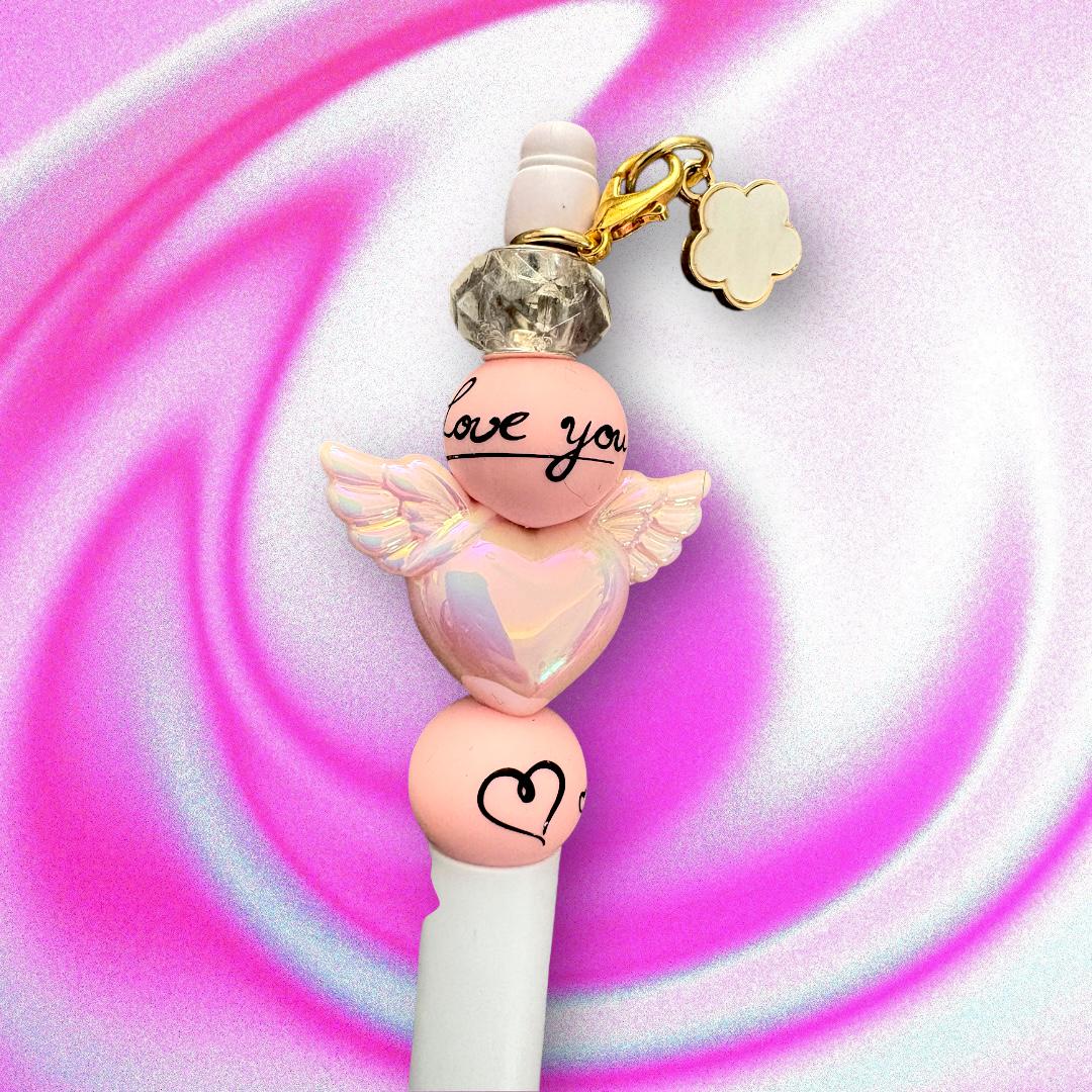 Handcrafted Colourful Black Ballpoint Pens | Unique Beaded Writing Pens | Cute Stationery Gifts for Students & Writers angel wings love
Elevate your writing experience with our enchanting black ballpoint pens, each uniquely designed with delightful heart charms, angel wings and colorful leopard print beads with a cute clover charm!
