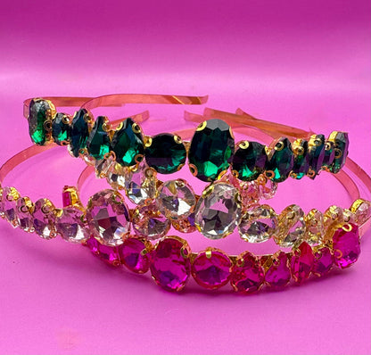 Hand-Decorated maximum comfort metal Headband with Glass Rhinestones | Elegant Hair Accessories