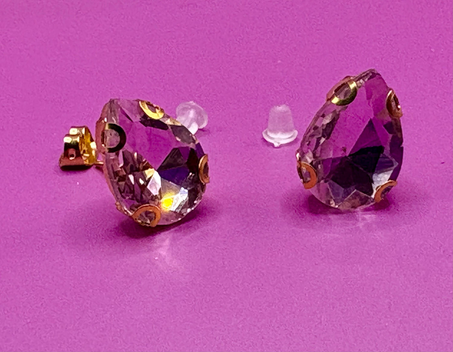 Light Pink Crystal Earrings: teardrop-Shaped Glamour, Gold-Toned Luxury, everyday wear stunning