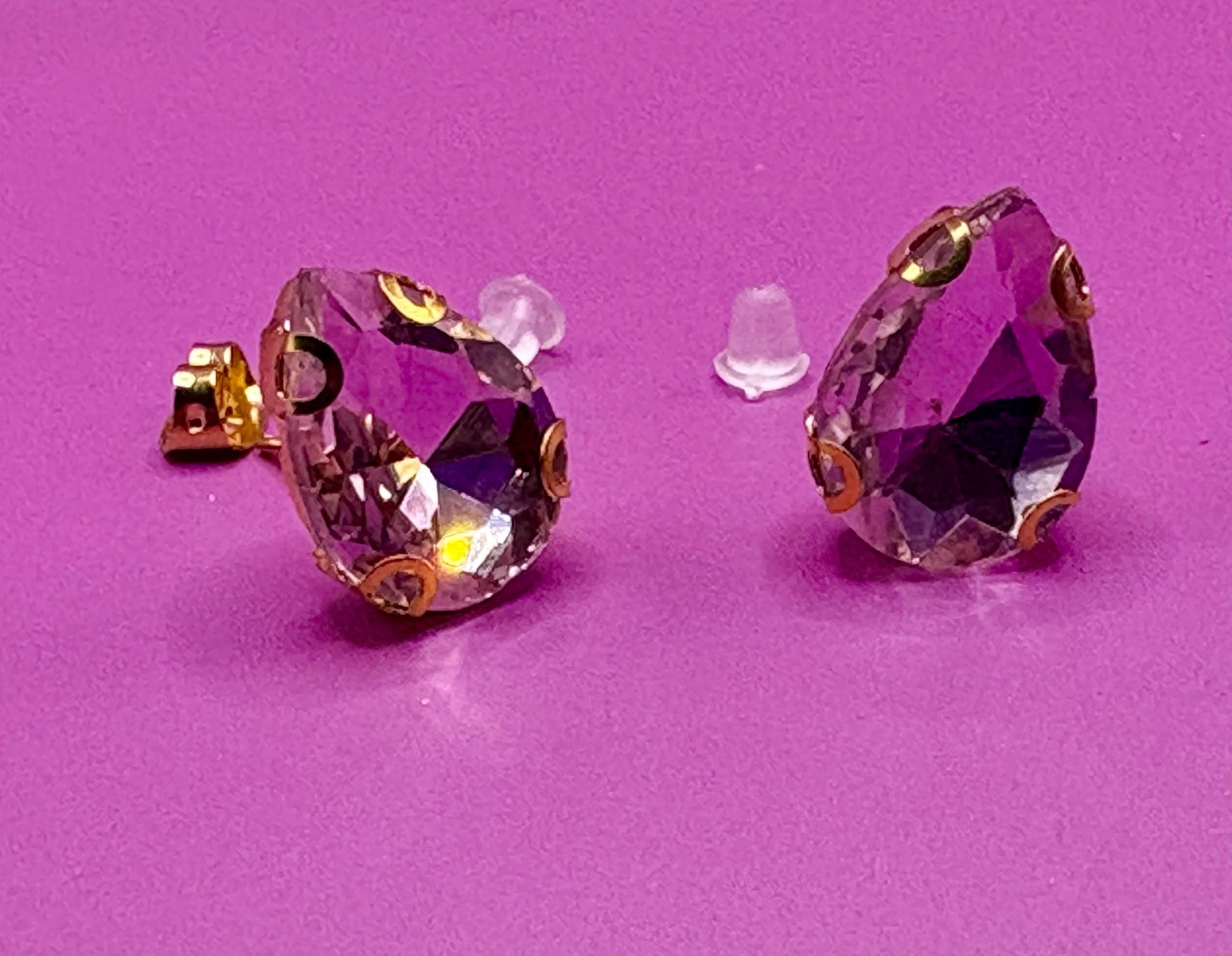Light Pink Crystal Earrings: teardrop-Shaped Glamour, Gold-Toned Luxury, everyday wear stunning