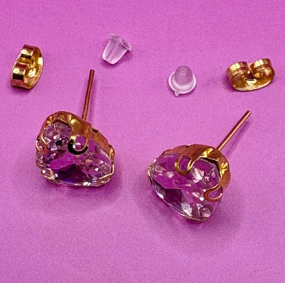 Light Pink Crystal Earrings: teardrop-Shaped Glamour, Gold-Toned Luxury, everyday wear stunning