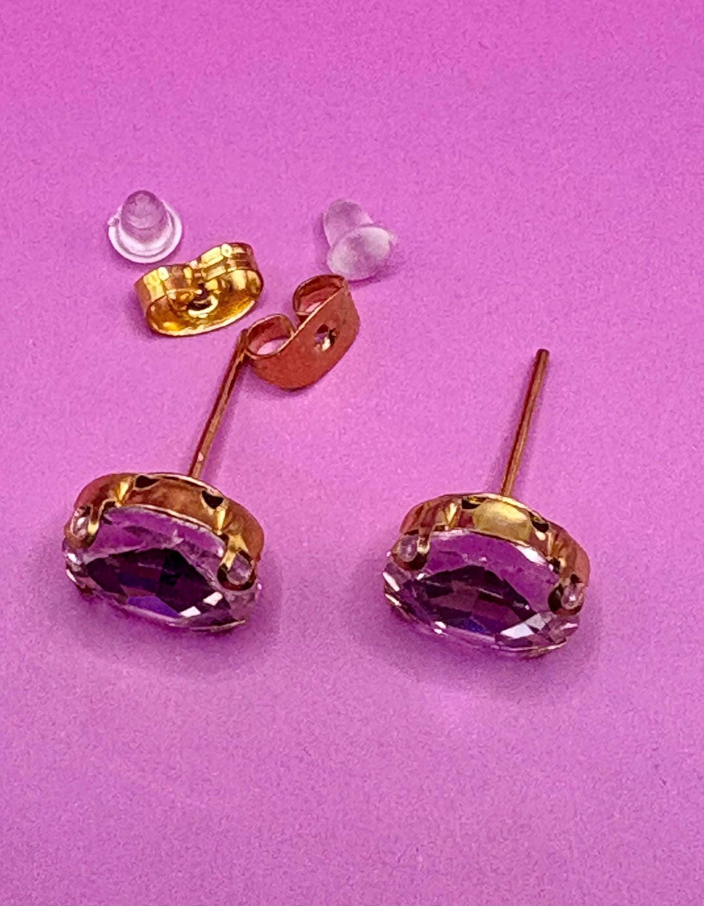 Elegant Light Pink Crystal Earrings Oval-Shaped Glamour Gold-Toned Luxury Timeless Sophisticated