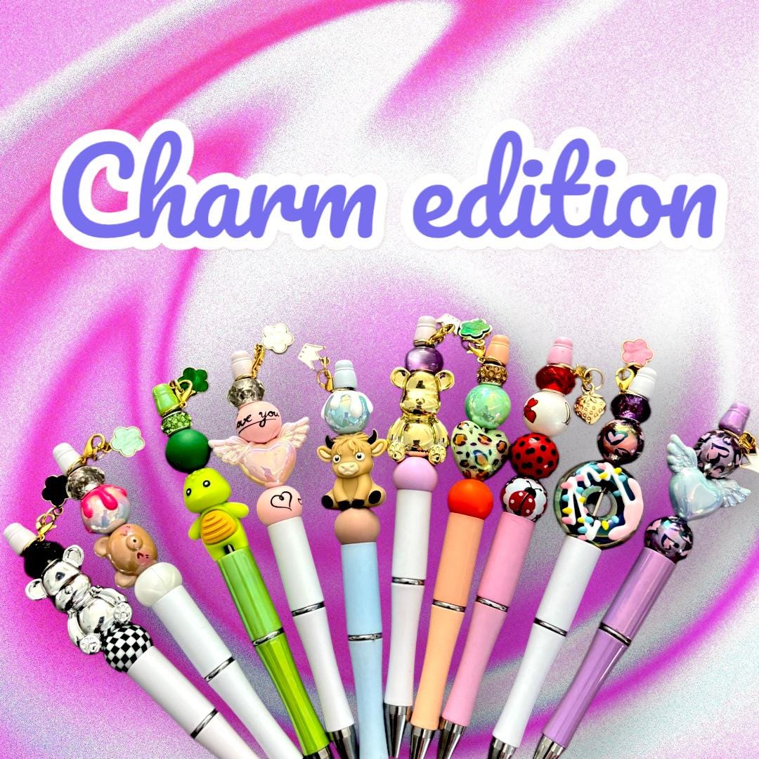 Handcrafted Colourful Black Ballpoint Pens | Unique Beaded Writing Pens | Cute Stationery Gifts for Students & Writers angel wings love
Elevate your writing experience with our enchanting black ballpoint pens, each uniquely designed with delightful heart charms, angel wings and colorful leopard print beads with a cute clover charm!