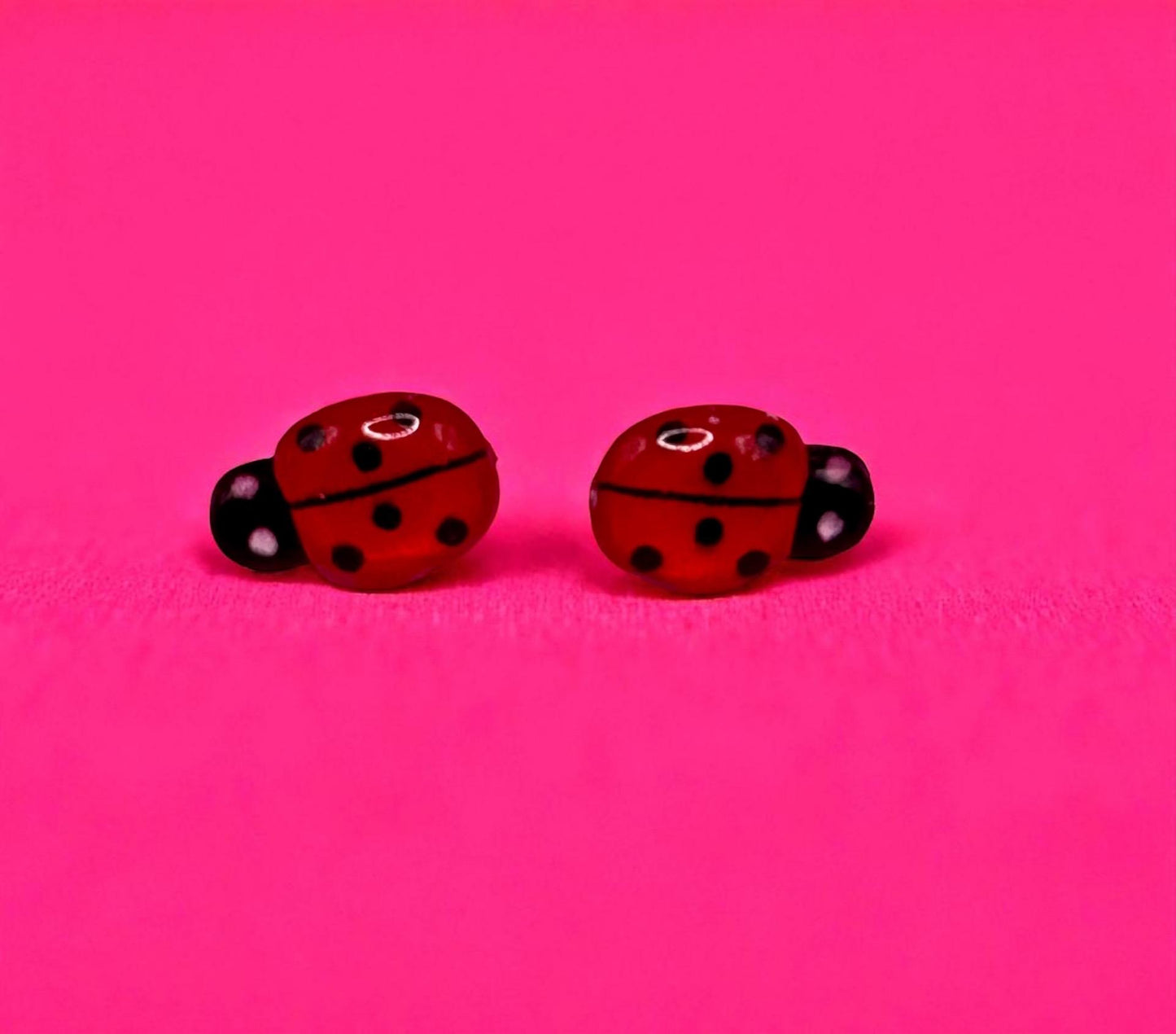 Charming Ladybug Earrings - Whimsical Red and Black Accessories for Nature Lovers